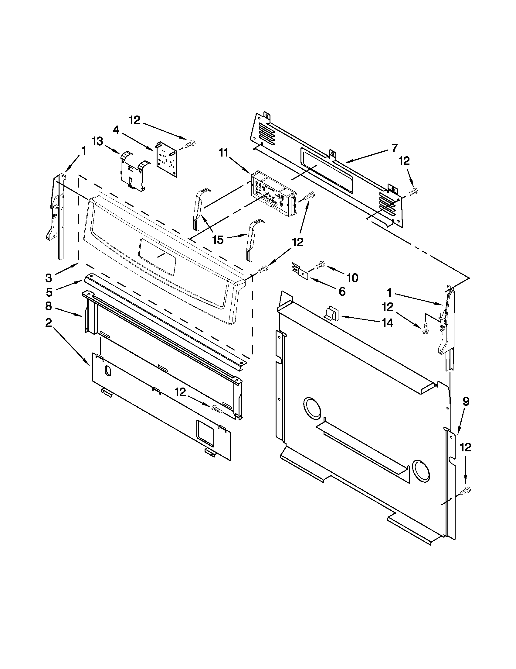 Amana AGR5844VDS5 control panel parts diagram