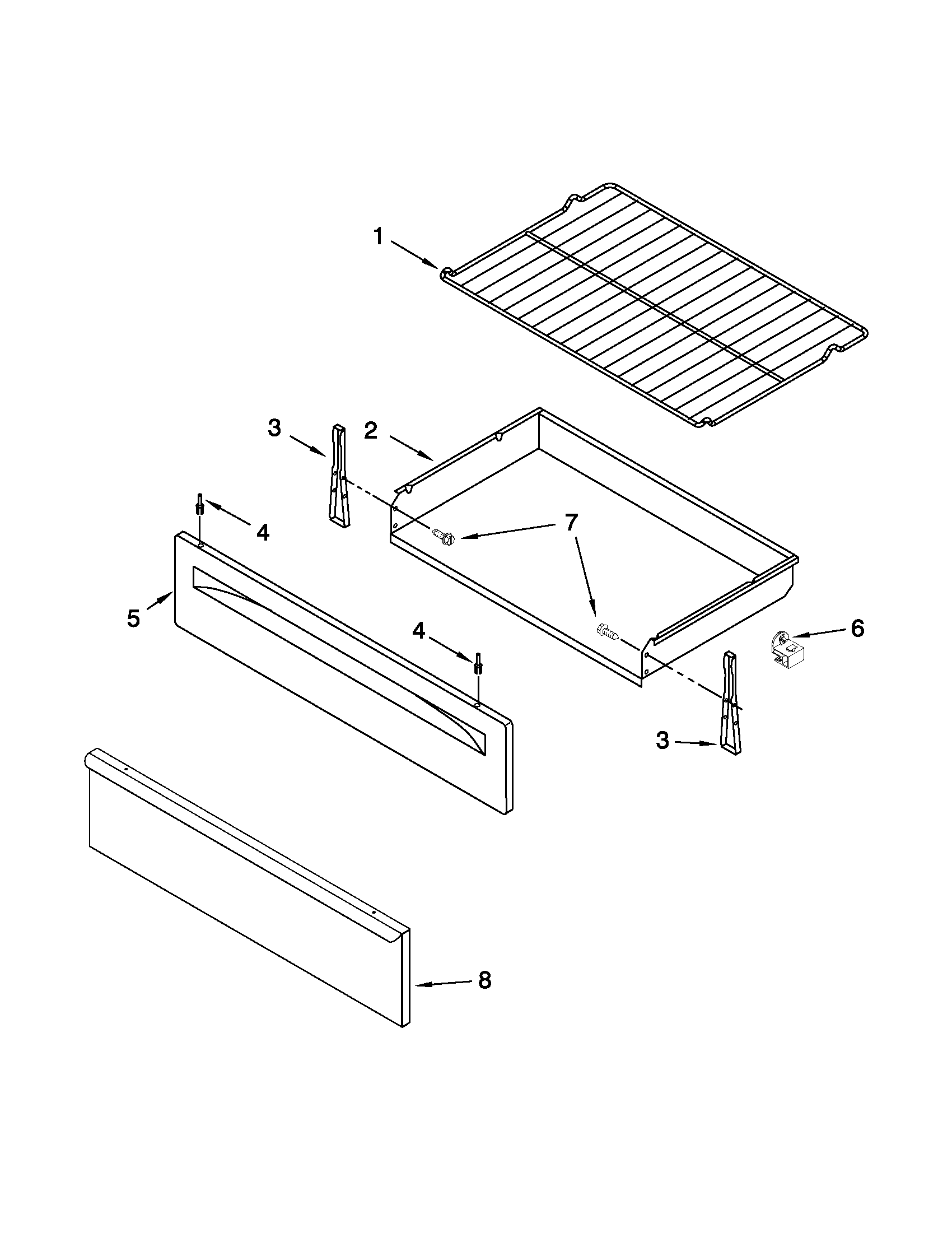 Amana AGR5844VDS5 drawer & broiler parts diagram