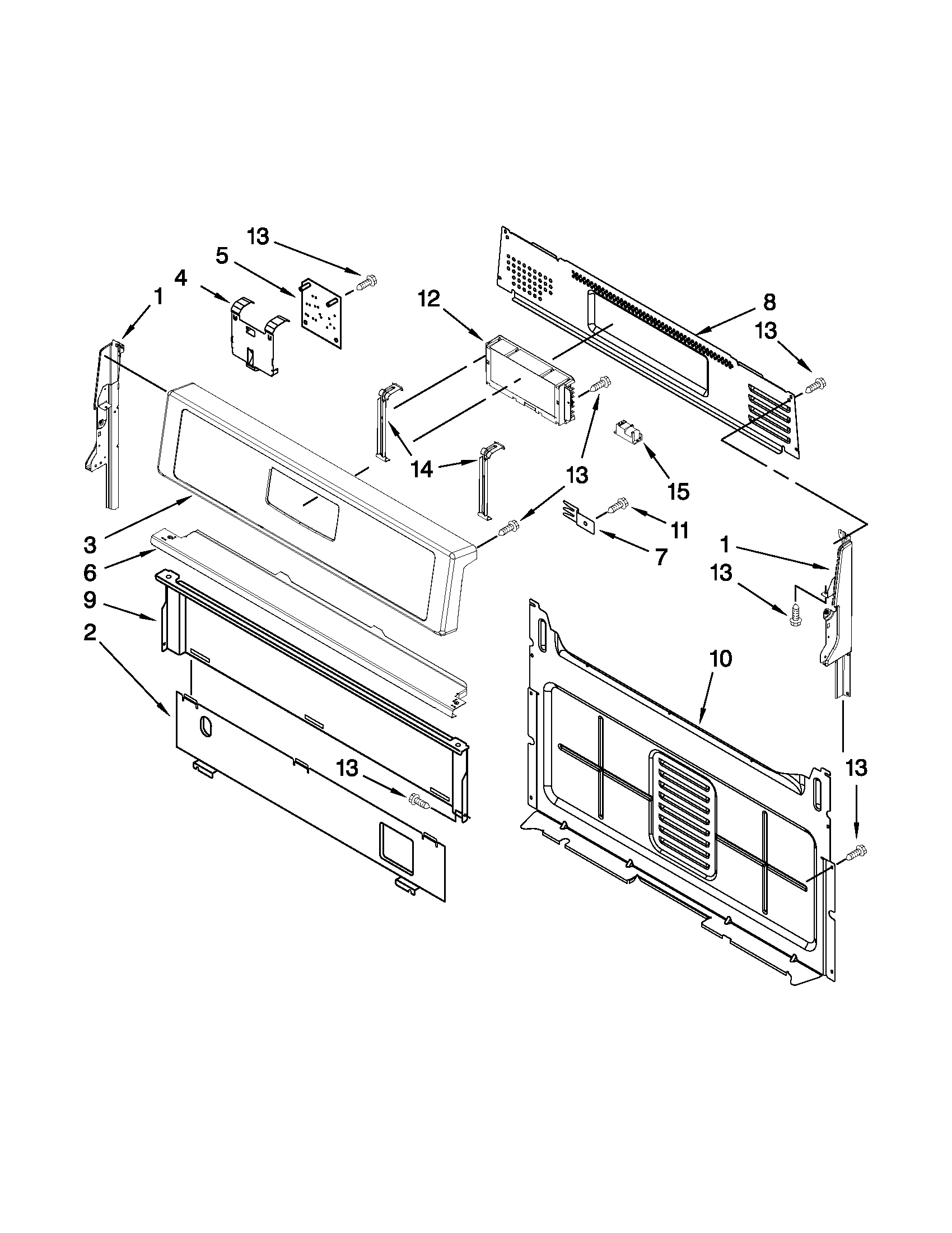 Whirlpool WFG524SLAW1 control panel parts diagram