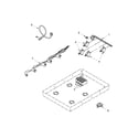 Whirlpool GLS3064RS02 burner box, gas valves and switches diagram