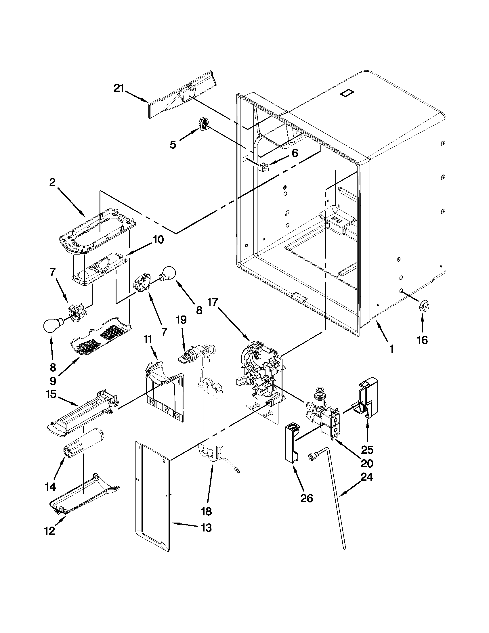 Maytag MFI2665XEM8 refrigerator liner parts diagram