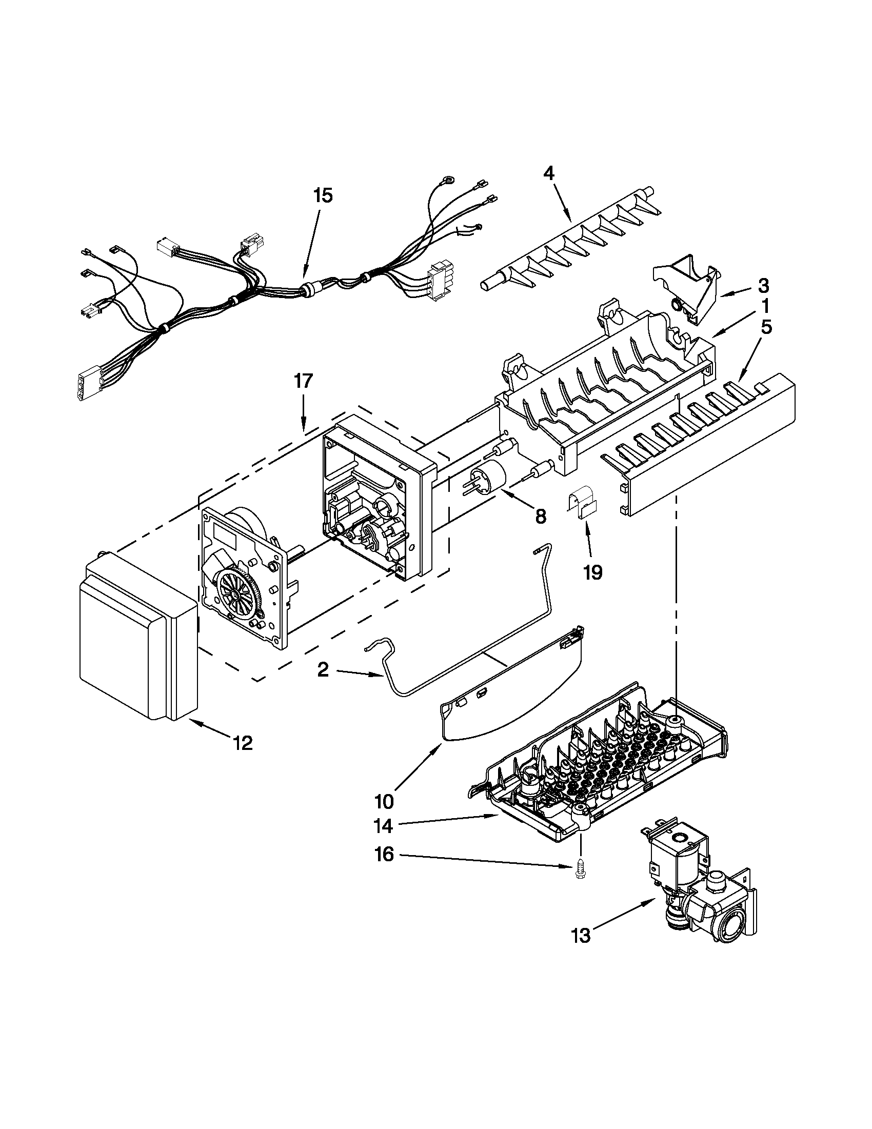 Maytag MFI2665XEM8 icemaker parts diagram
