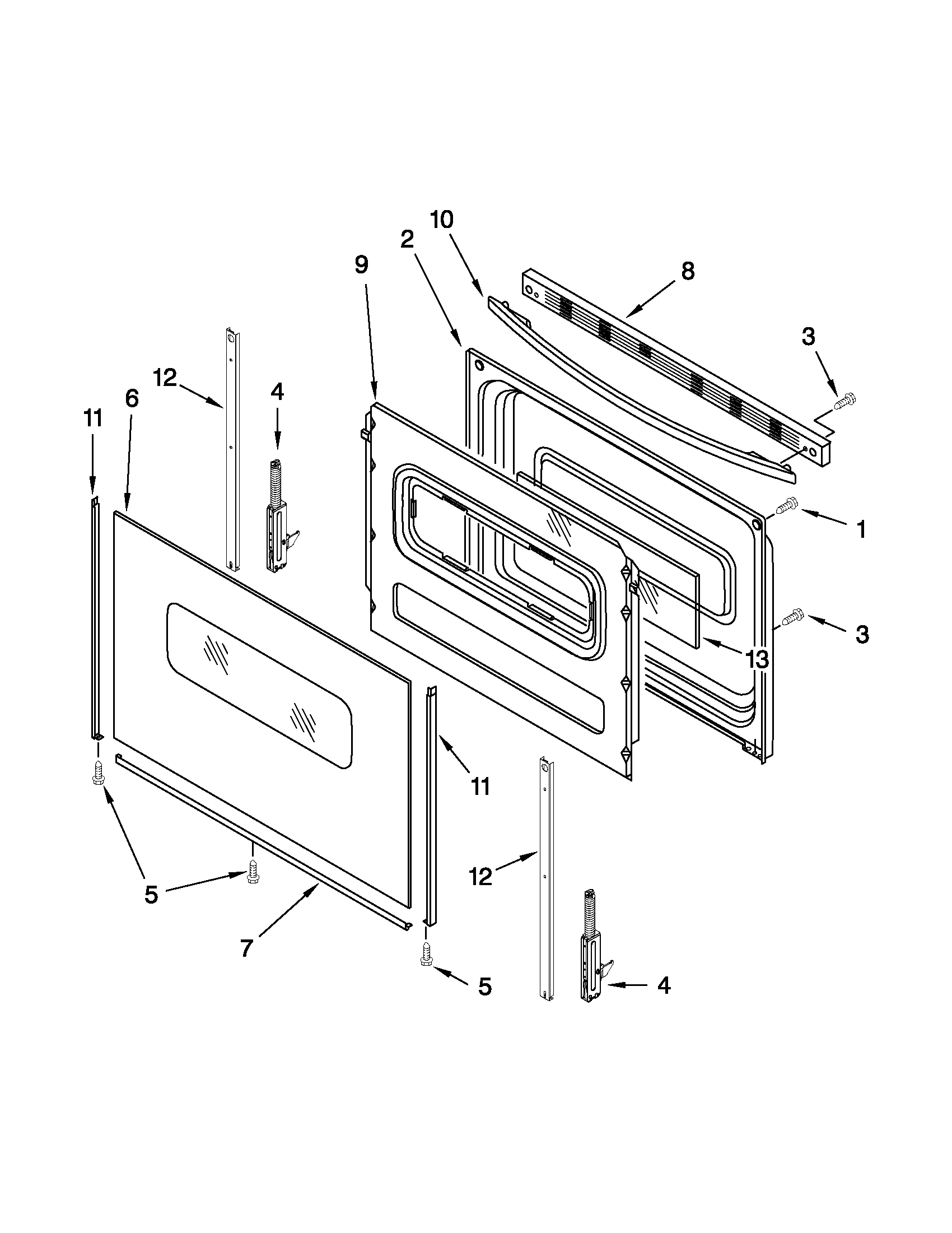 Amana YACR3230BCW0 door parts diagram