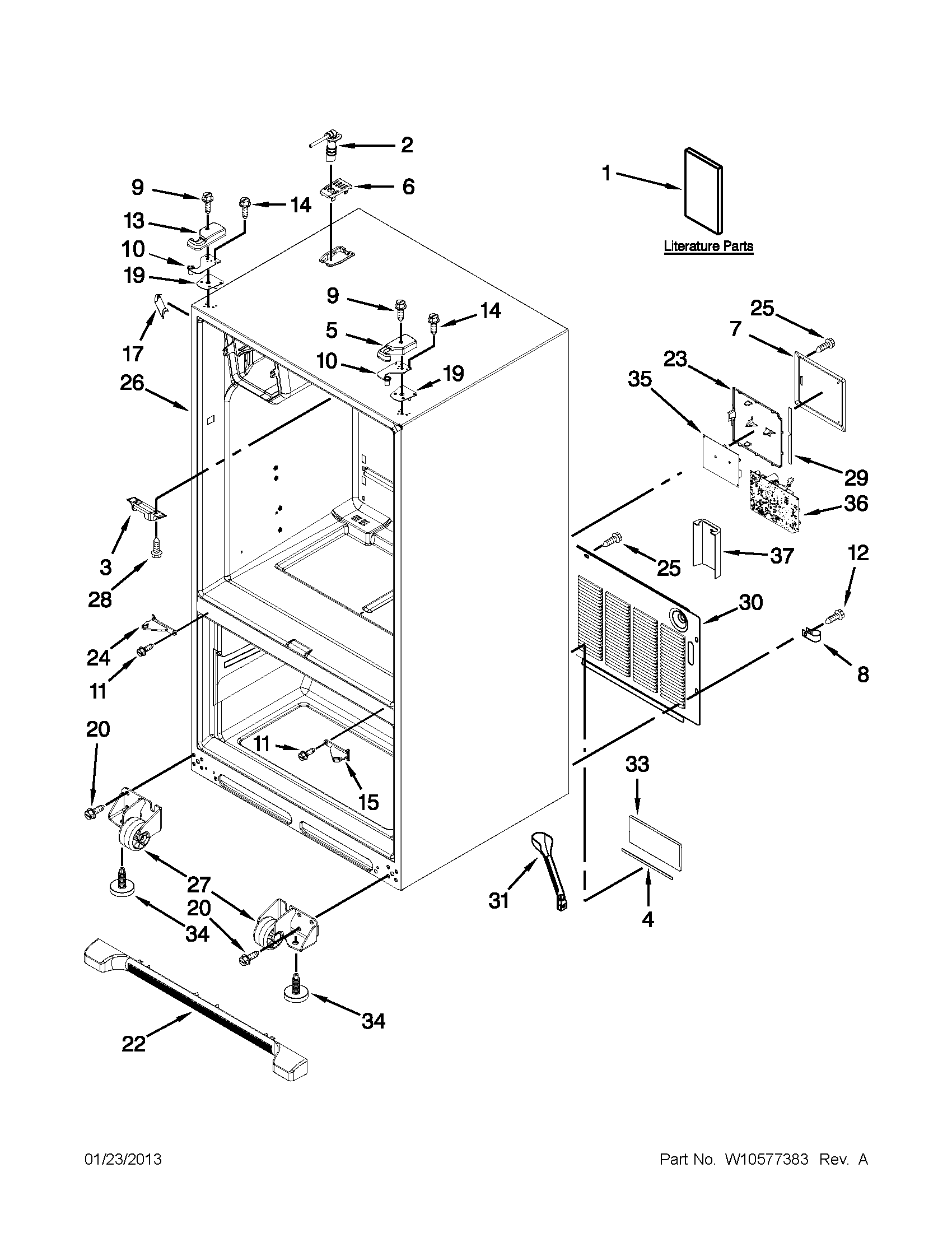 Maytag MFI2670XEW9 cabinet parts diagram