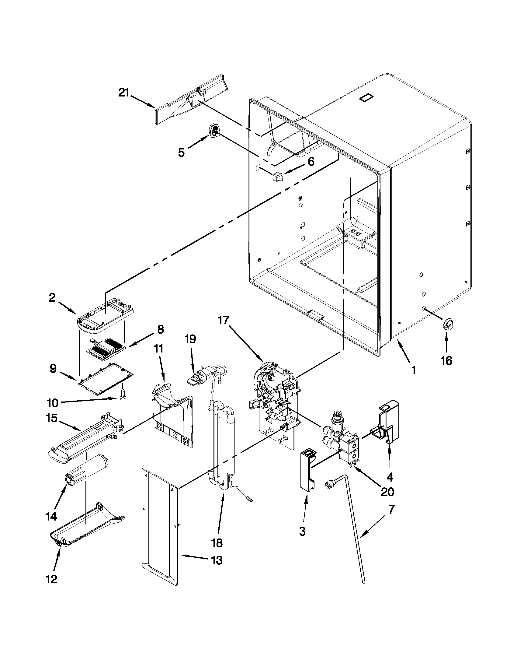 Maytag MFI2670XEW9 refrigerator liner parts diagram
