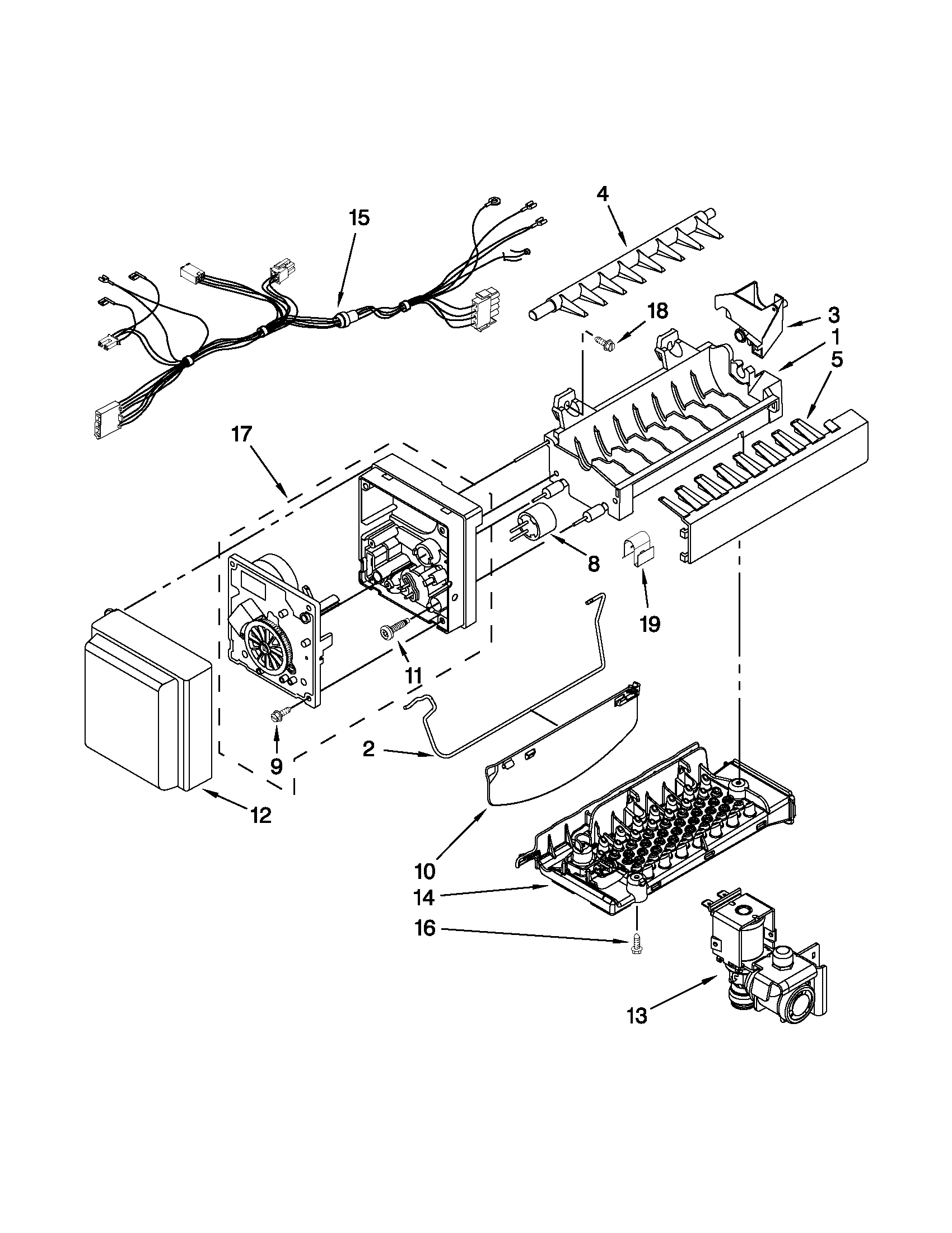 Maytag MFI2670XEW9 icemaker parts diagram