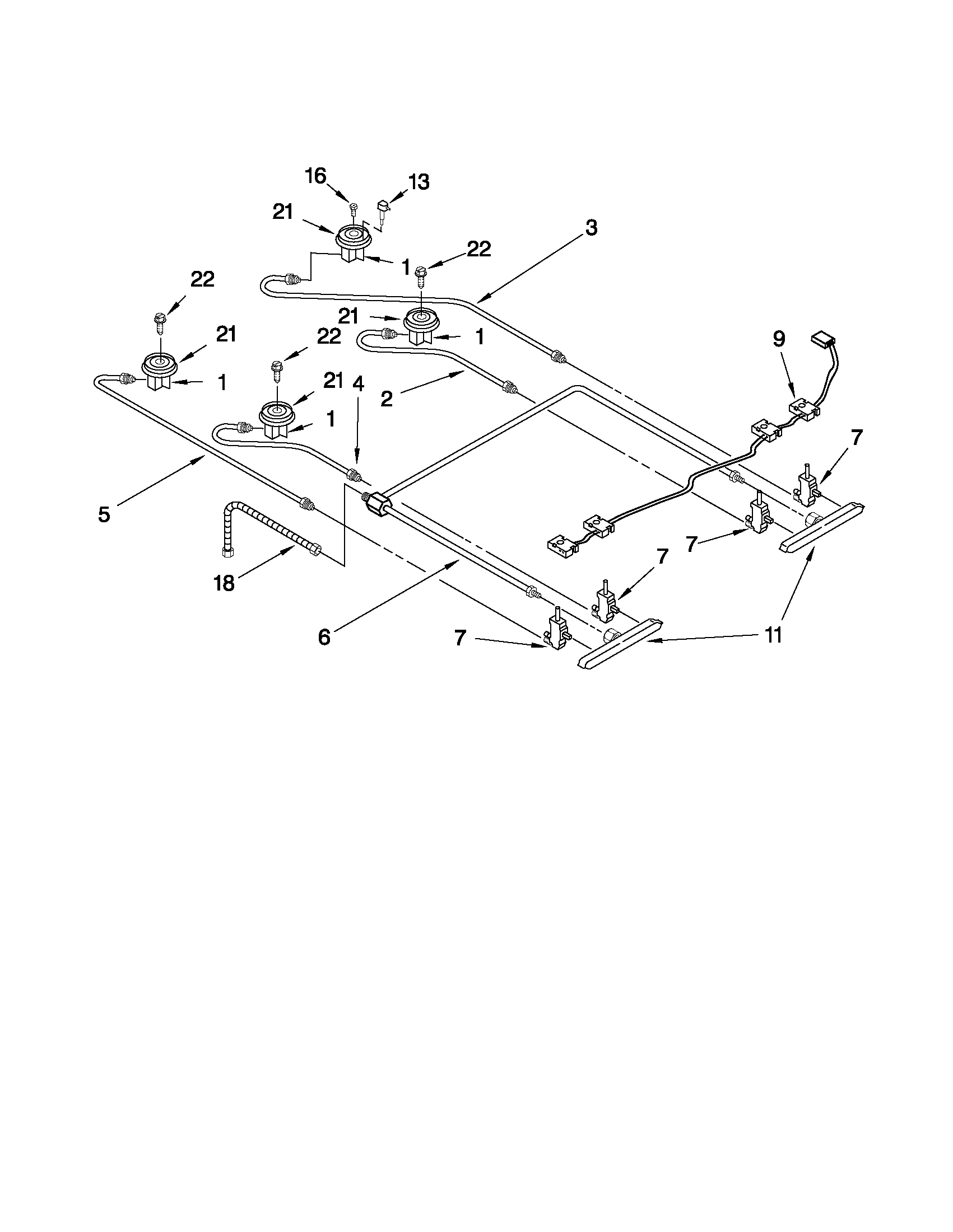 KitchenAid YKGST307HS1 cooktop burner parts diagram