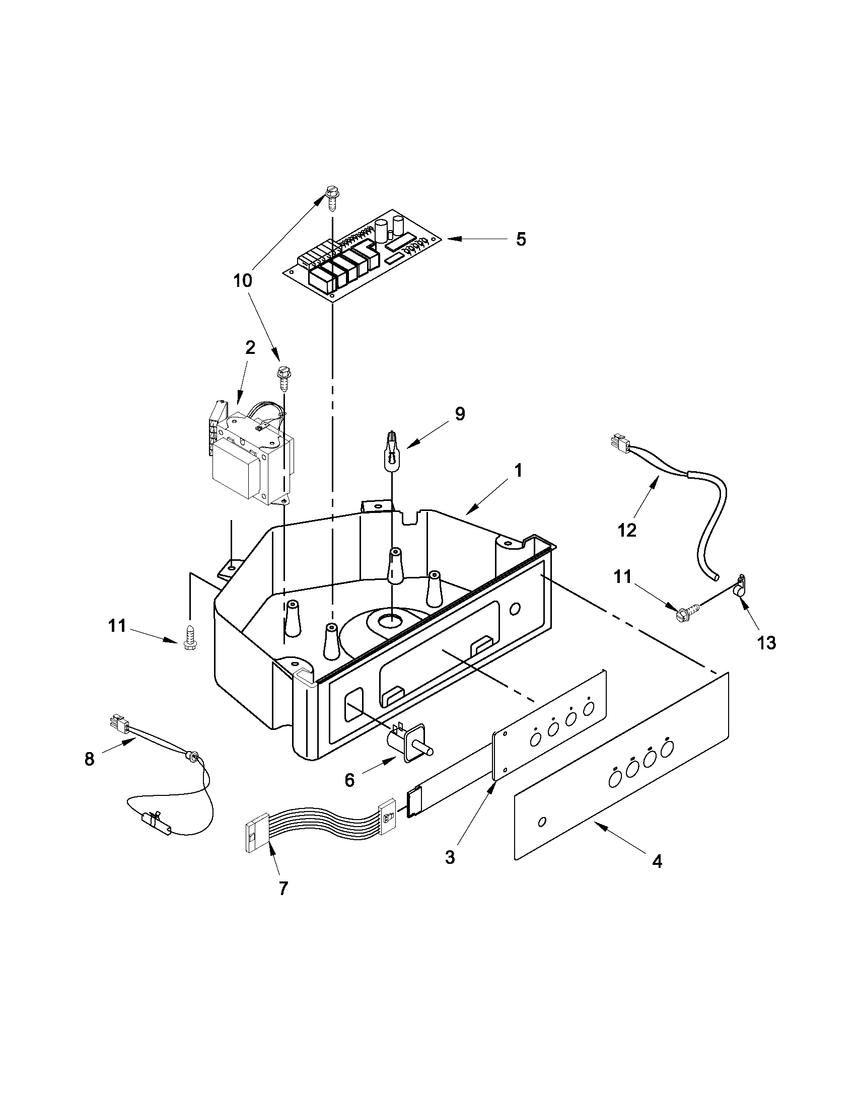 KitchenAid KUIC18NNXS2 control panel parts diagram