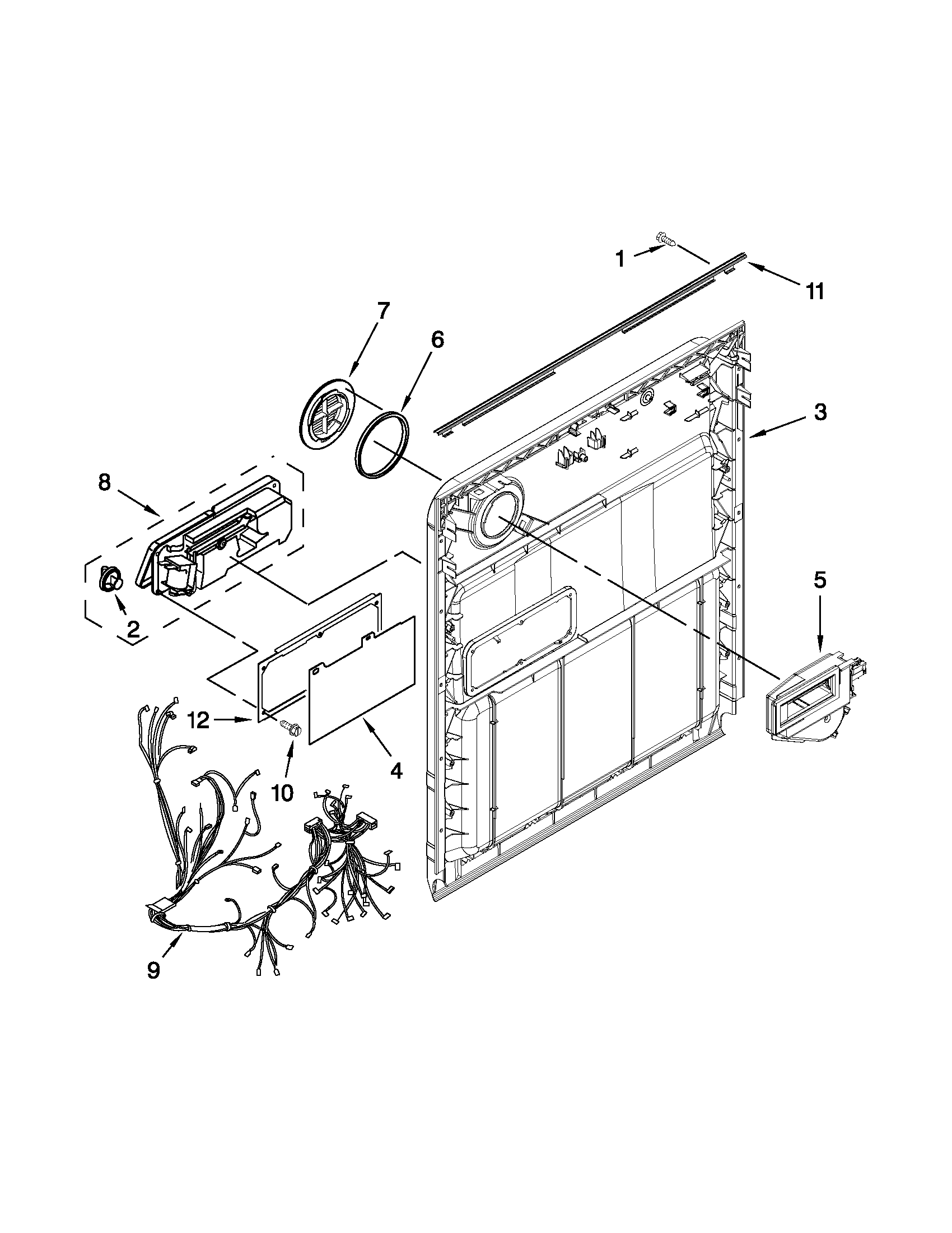Whirlpool WDF730PAYB4 inner door parts diagram