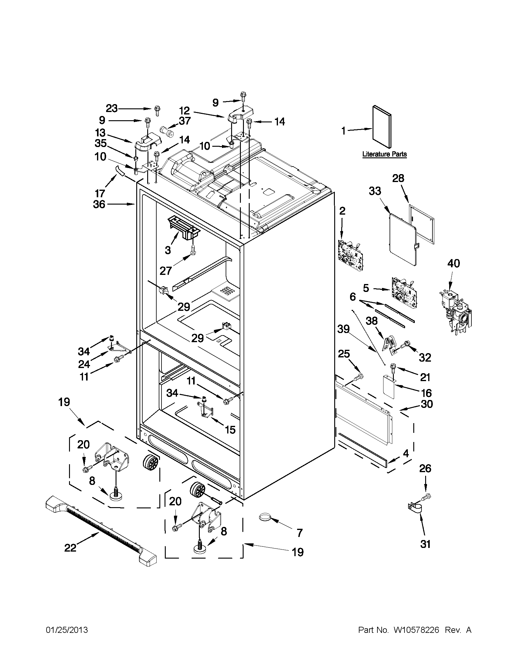 Maytag MFT2673BEW10 cabinet parts diagram