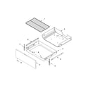 Whirlpool YWFE540H0BB0 drawer & broiler parts diagram