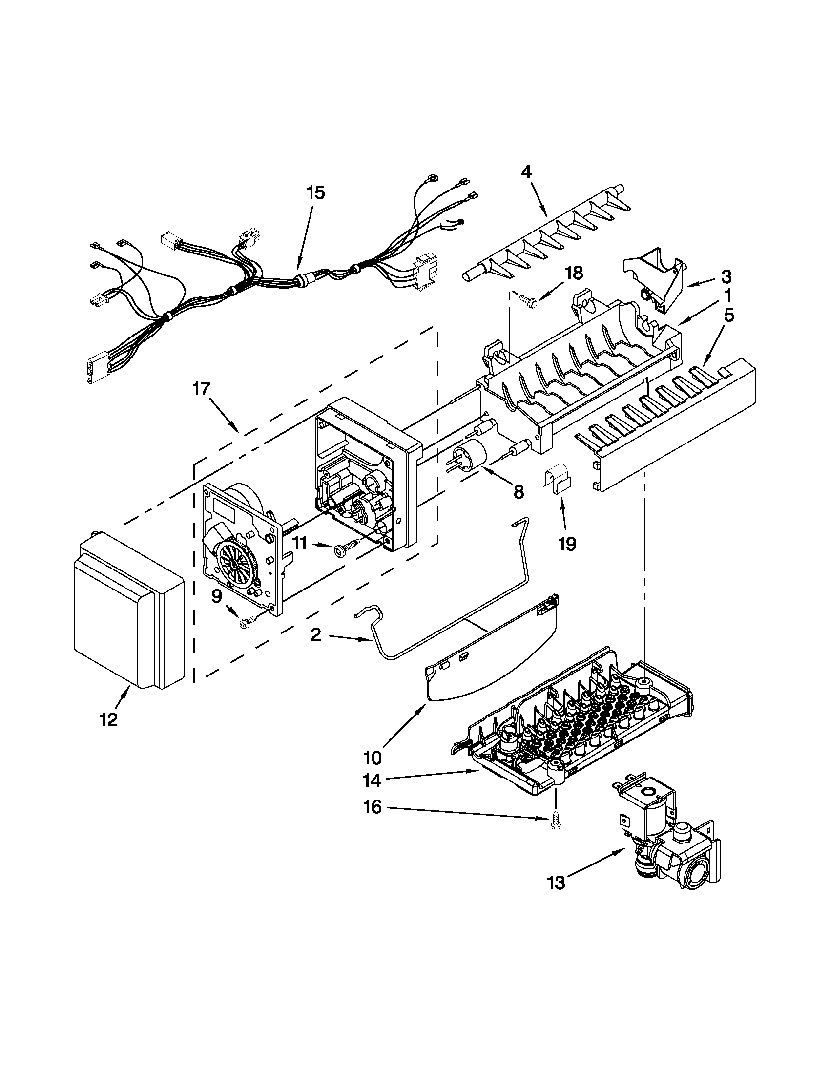 Whirlpool GI6FARXXF06 icemaker parts diagram