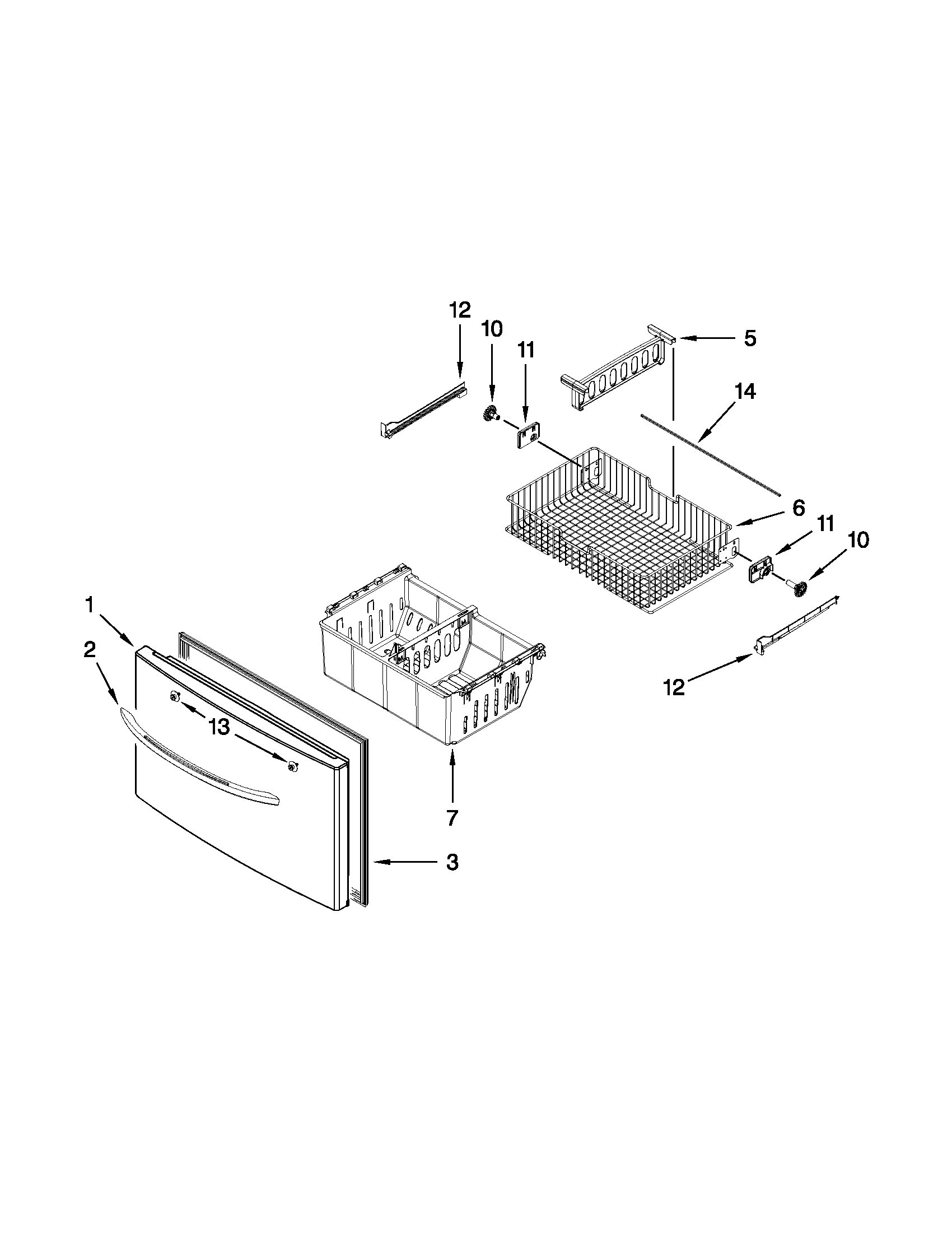 Whirlpool GI6FARXXF06 freezer door parts diagram
