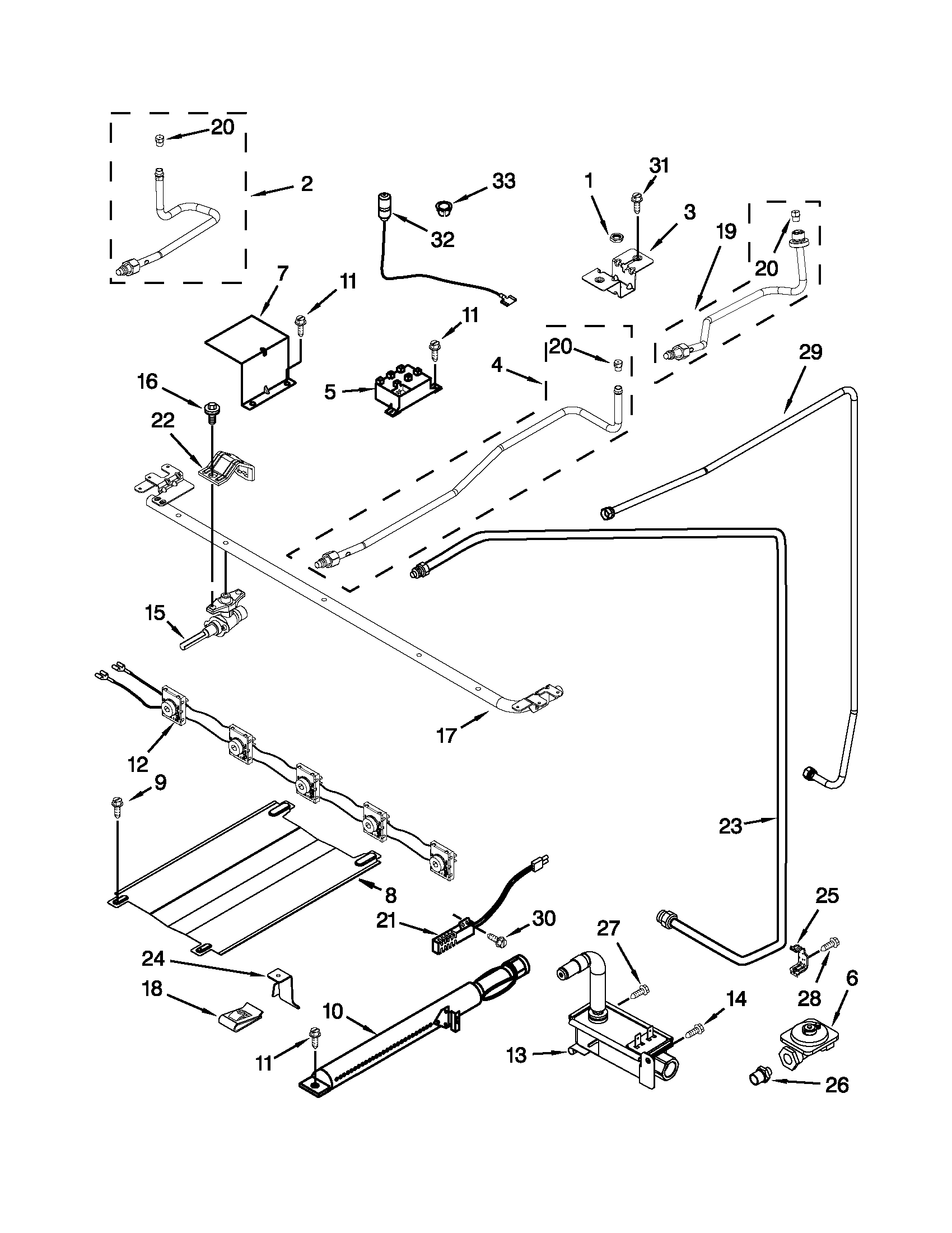 Whirlpool WFG231LVQ1 manifold parts diagram