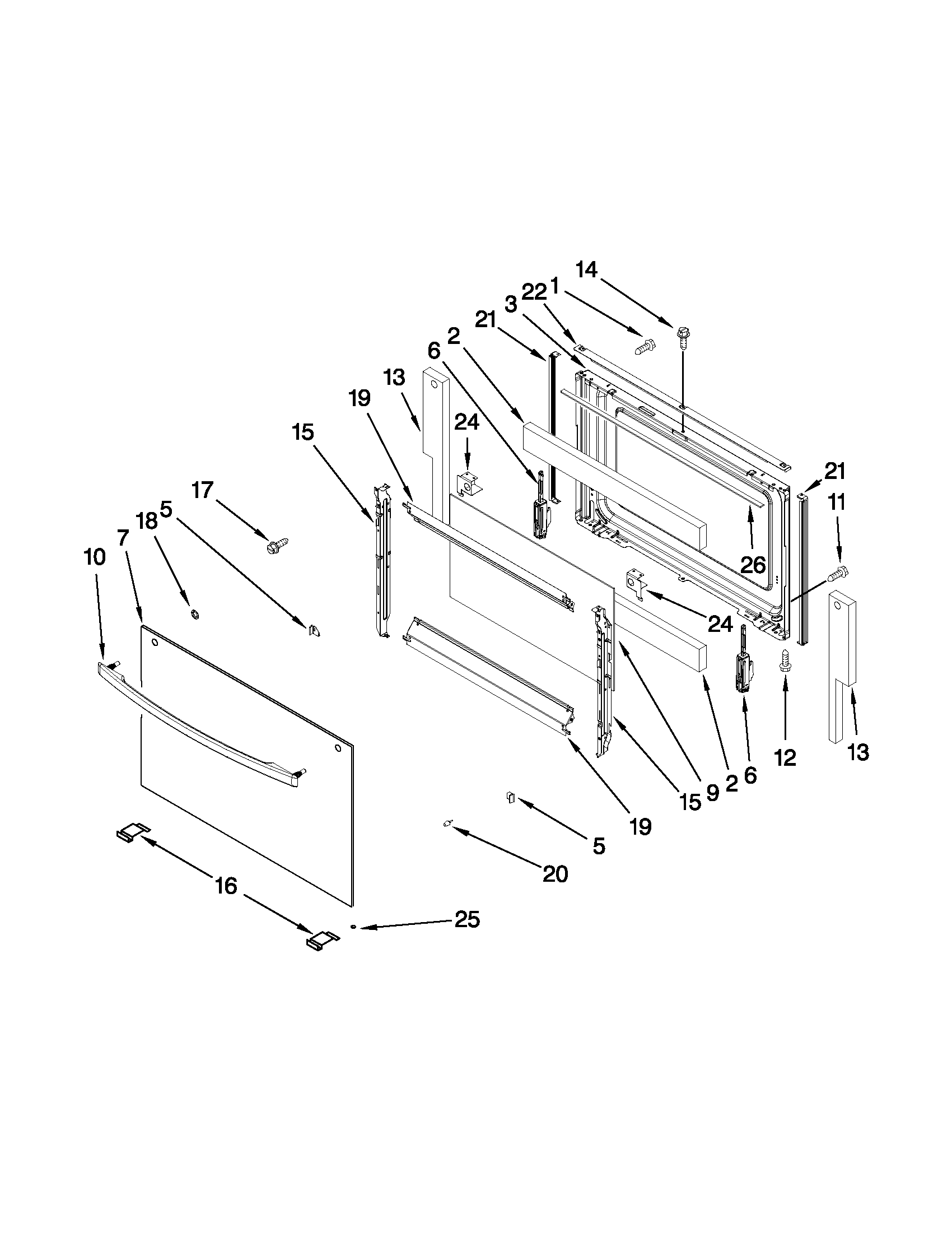 Whirlpool WFG231LVQ1 door parts diagram