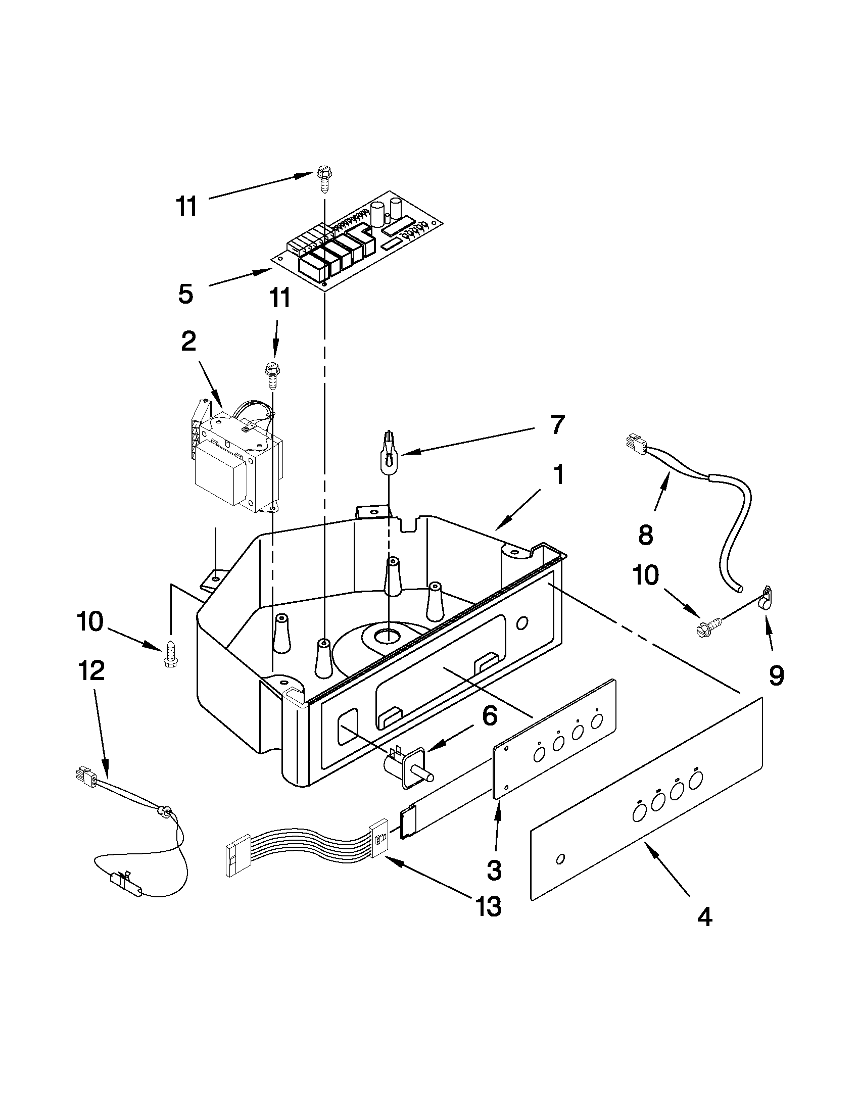 KitchenAid KUIP15PRXX2 control panel parts diagram