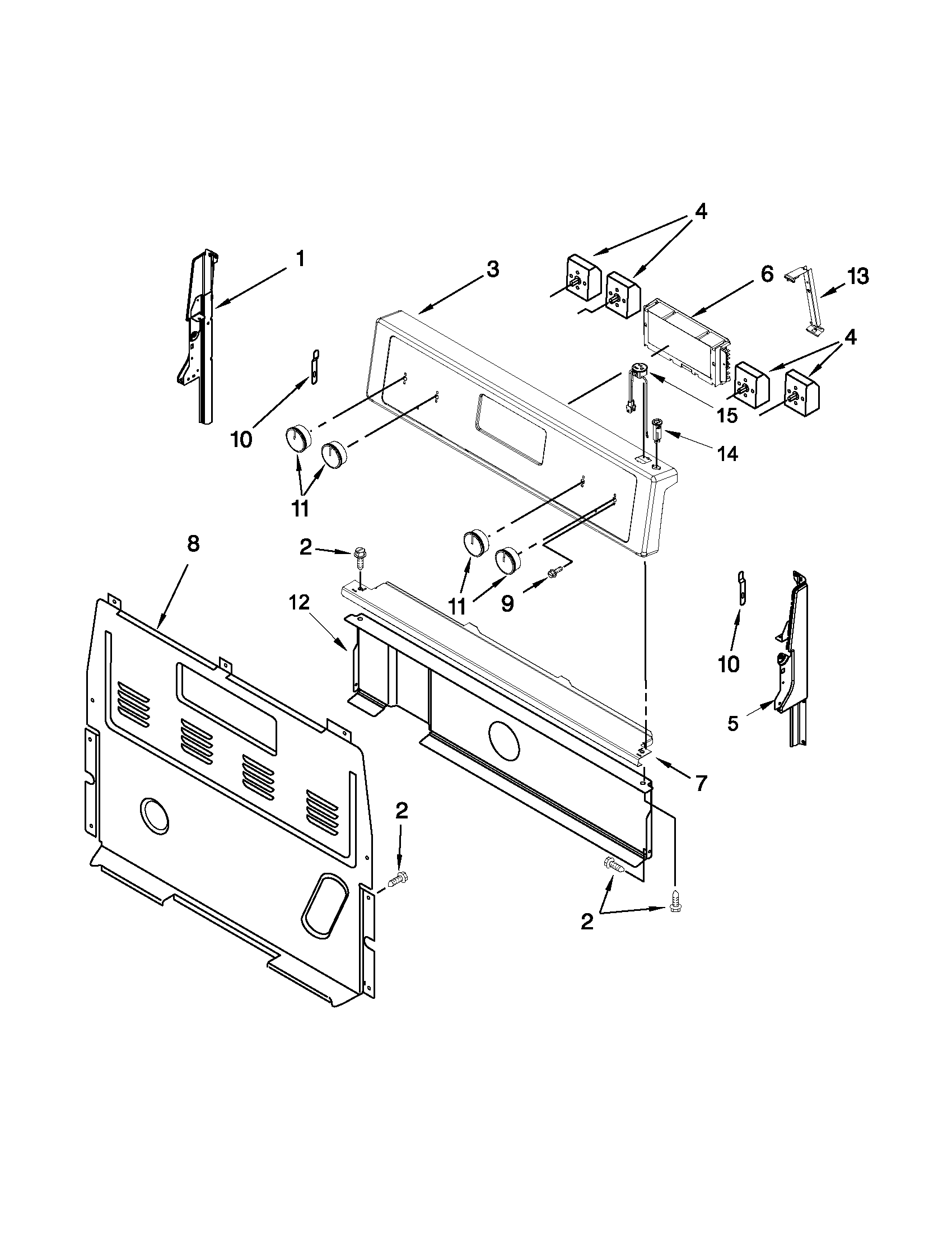 Whirlpool YWFC310S0BS0 control panel parts diagram