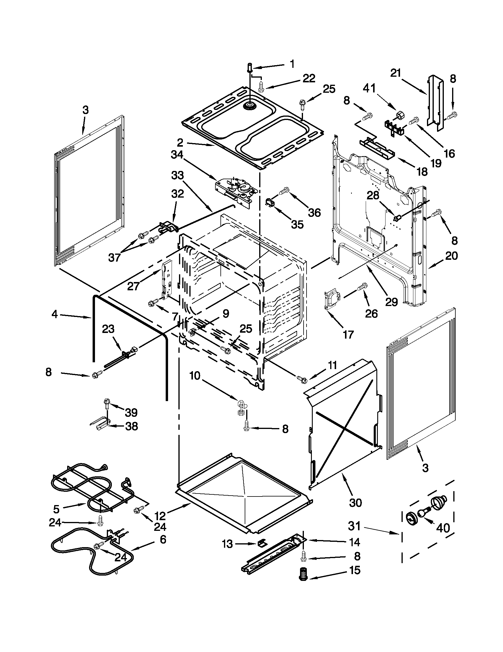 Whirlpool YWFC310S0BS0 chassis parts diagram