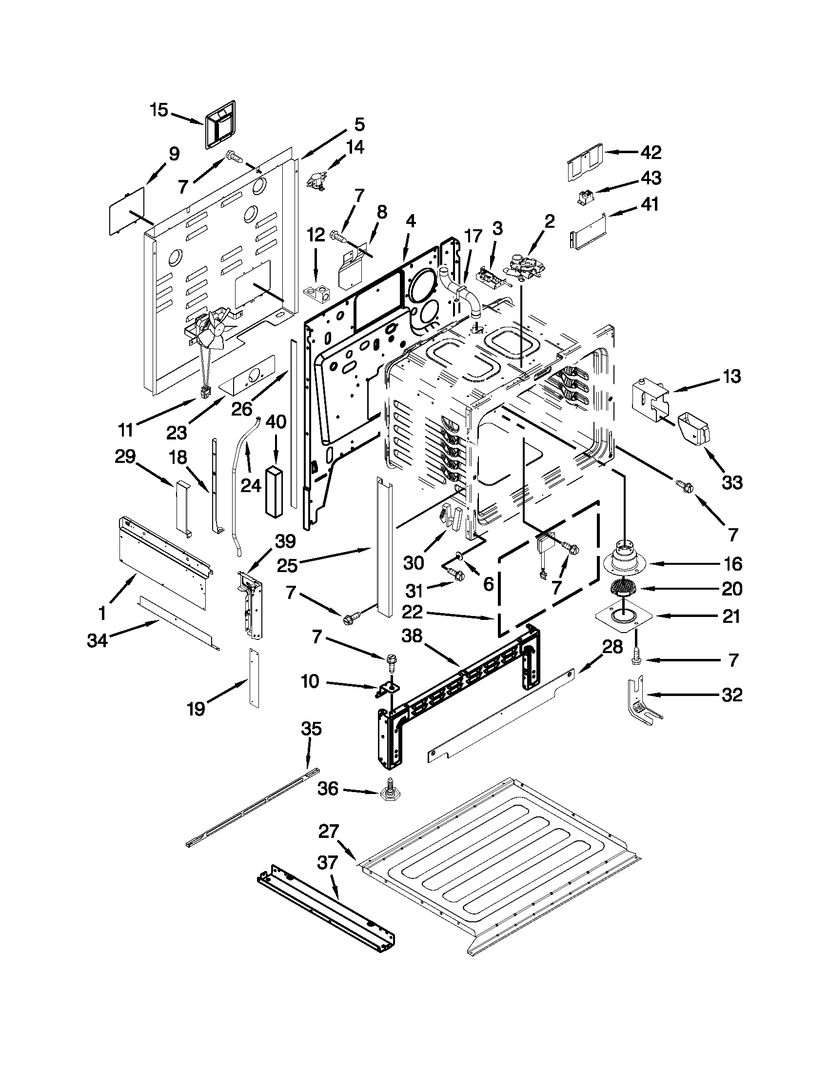 Jenn-Air JES9860CAB00 chassis parts diagram