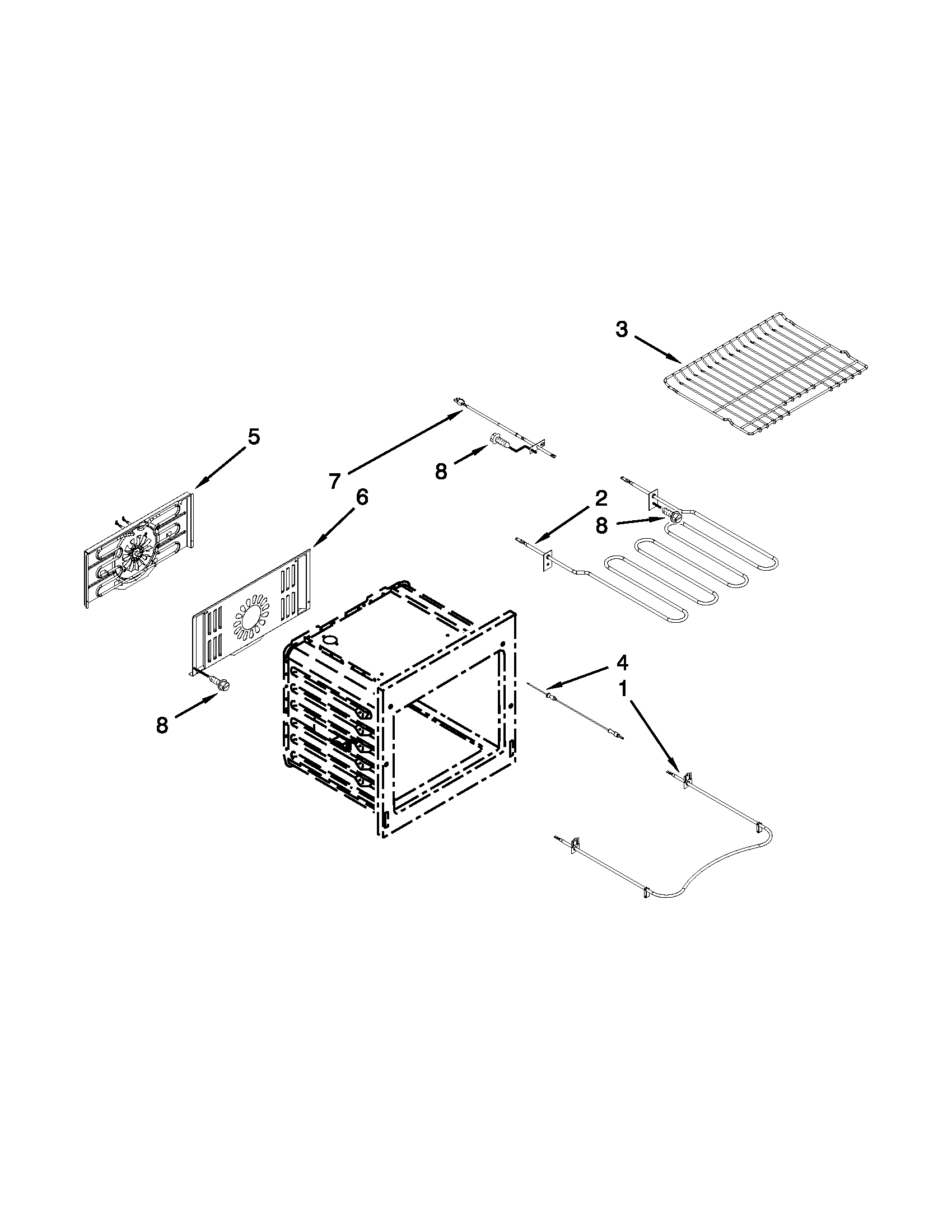 Jenn-Air JES9860CAB00 internal oven parts diagram