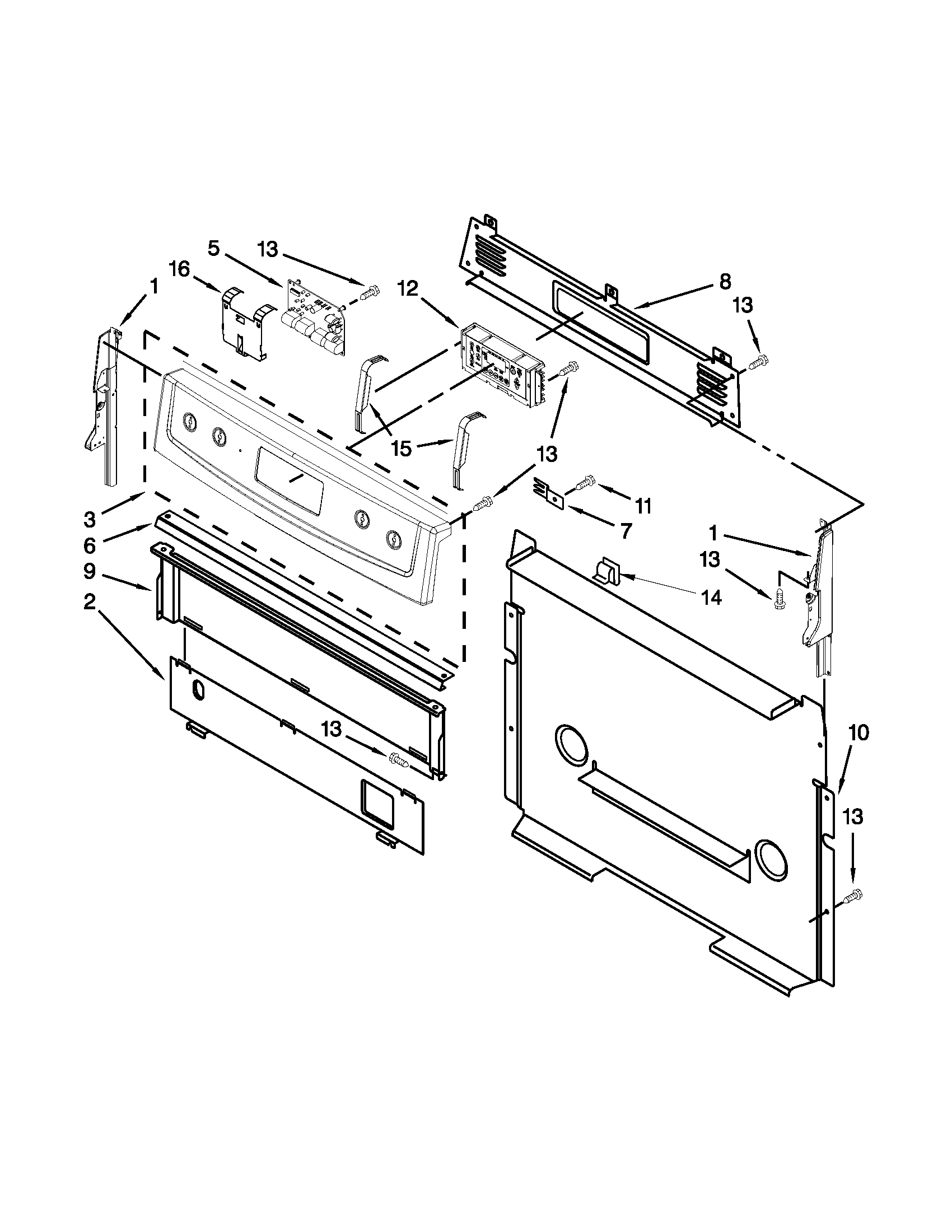 Maytag MGR7661WB3 control panel parts diagram