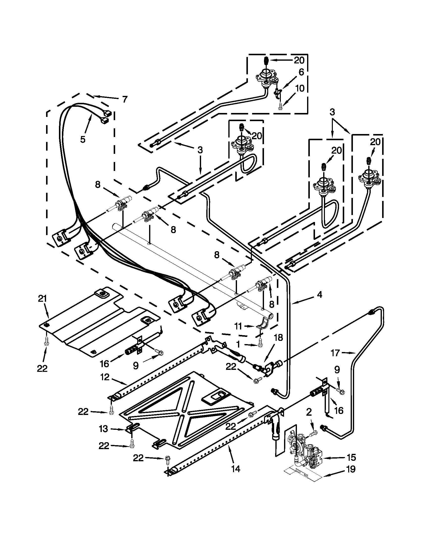Maytag MGR7661WB3 manifold parts diagram
