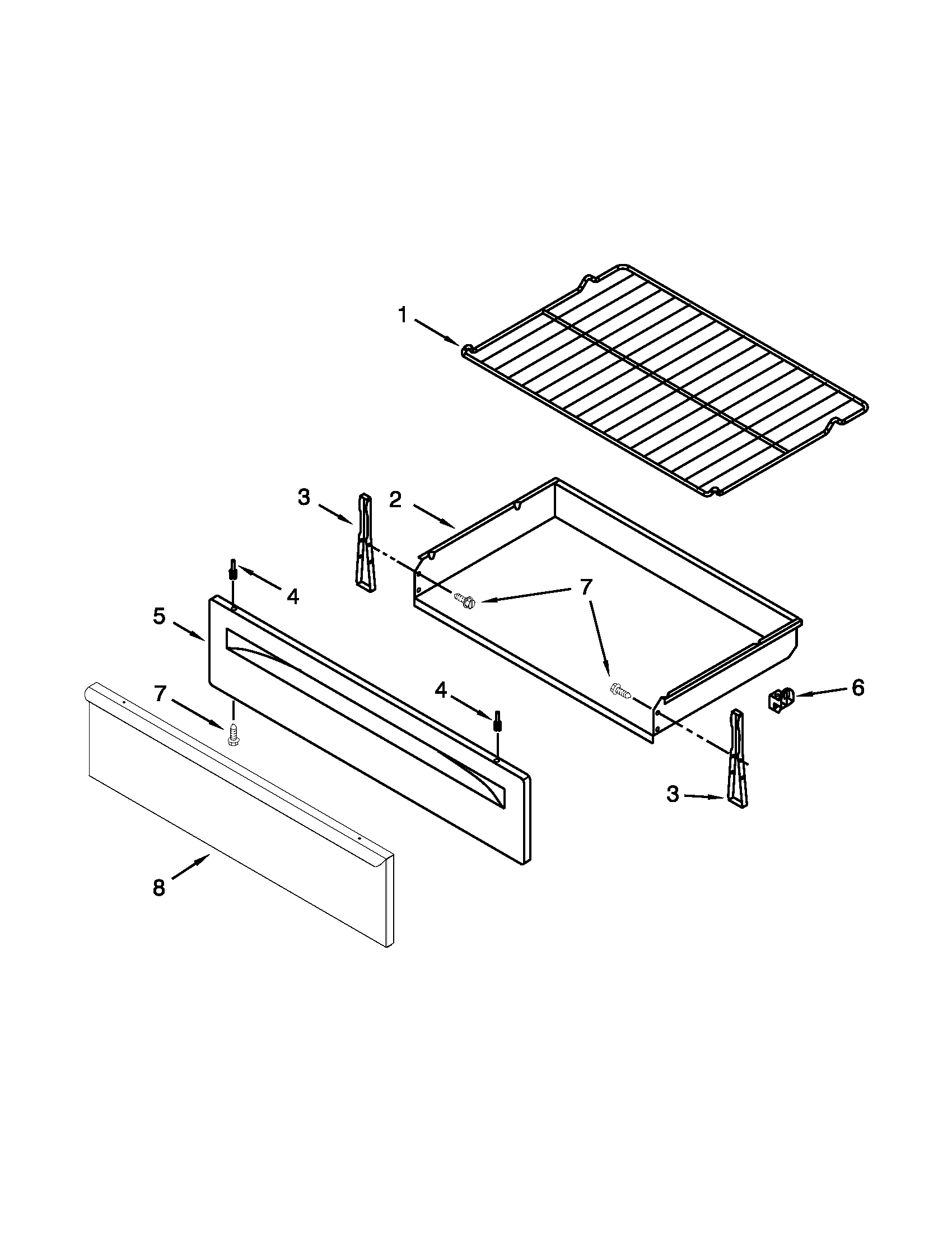 Maytag MGR7661WB3 drawer & broiler parts diagram
