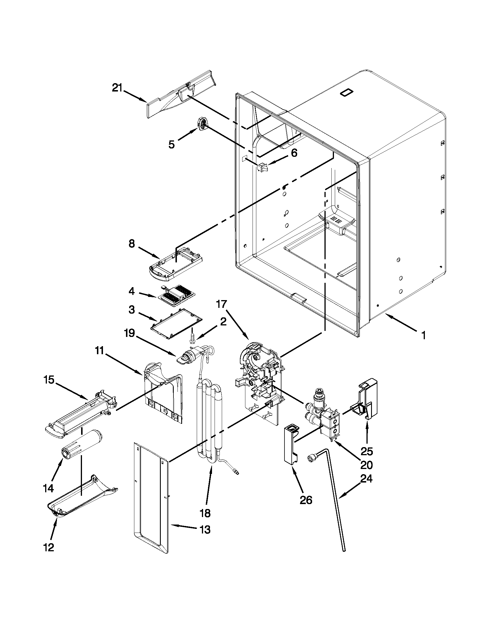 Maytag MFX2570AEM4 refrigerator liner parts diagram