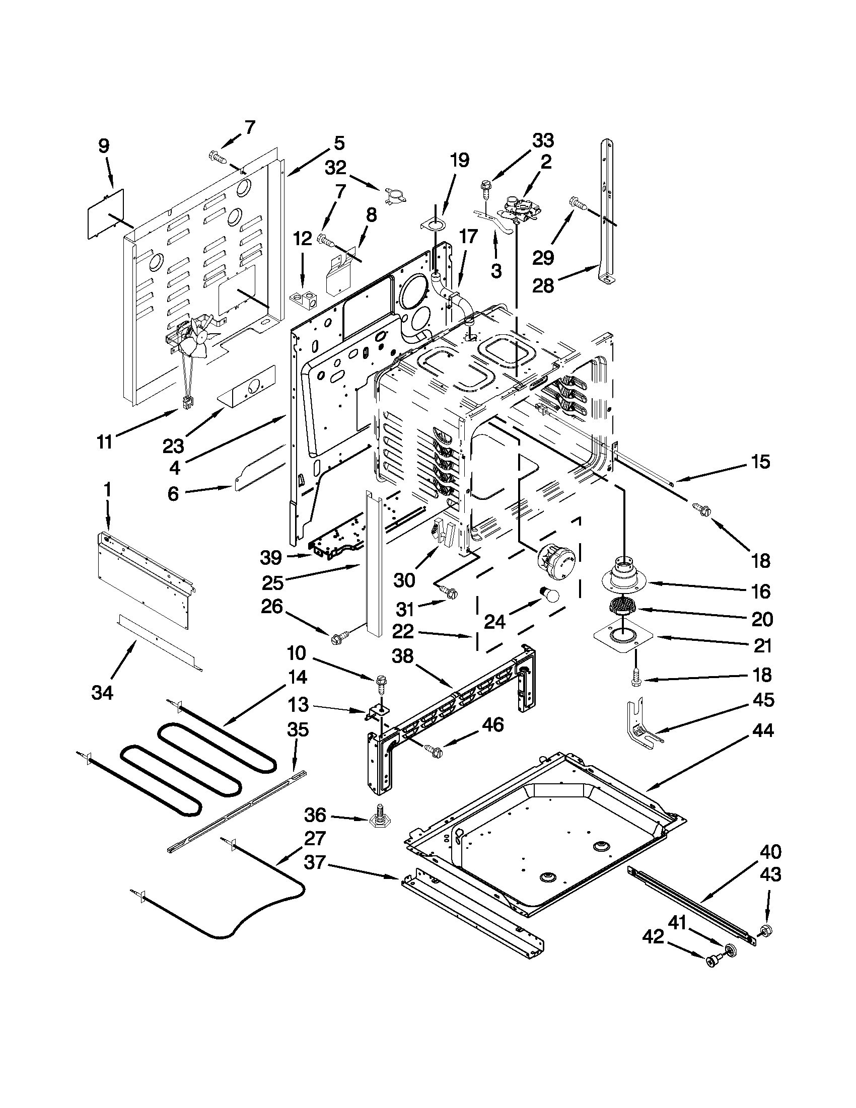 Whirlpool RY160LXTB02 chassis parts diagram