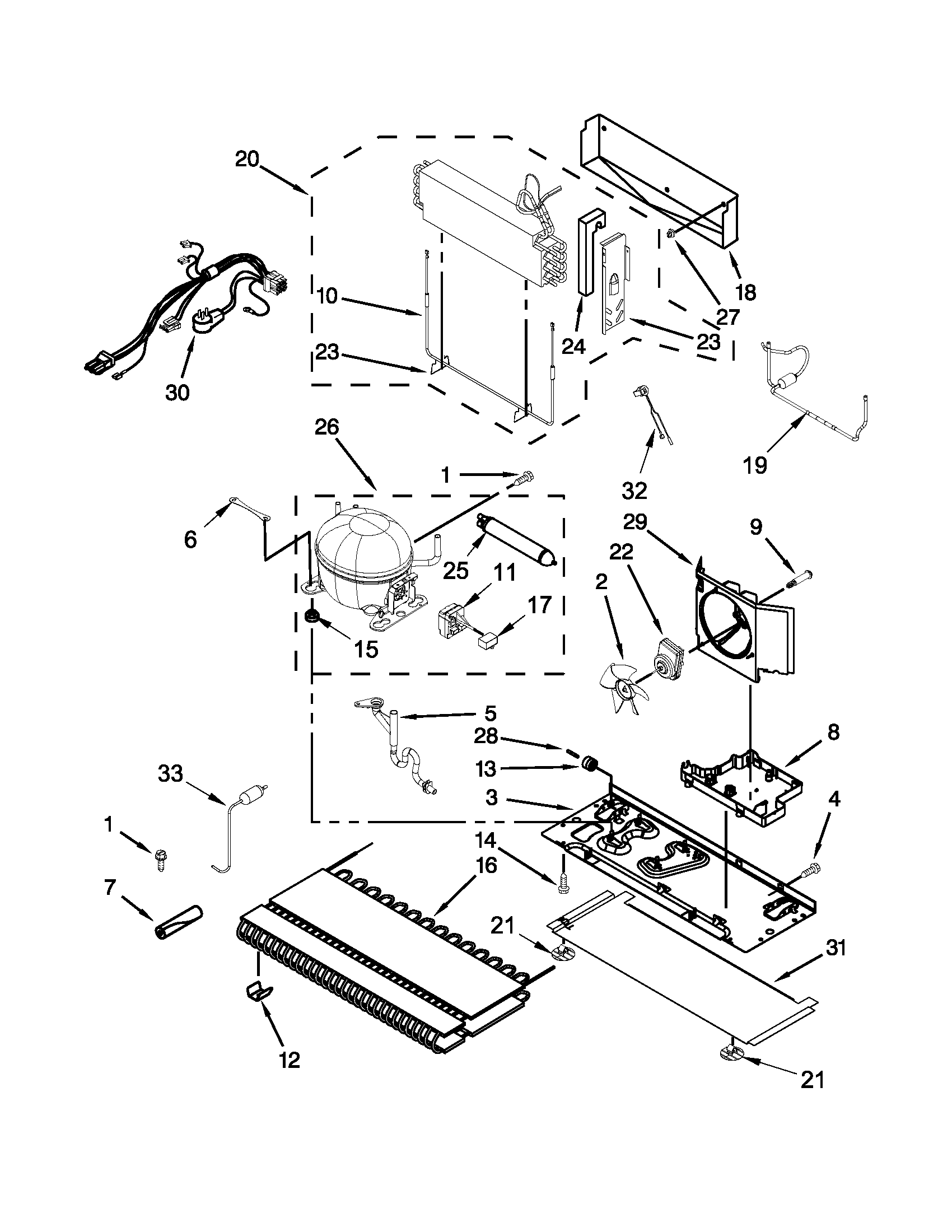 Whirlpool WRF736SDAM00 unit parts diagram