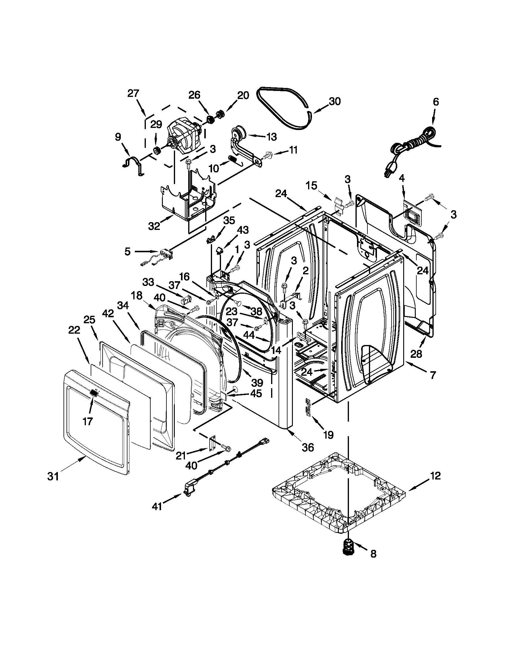 Maytag MGDB850YG3 cabinet parts diagram