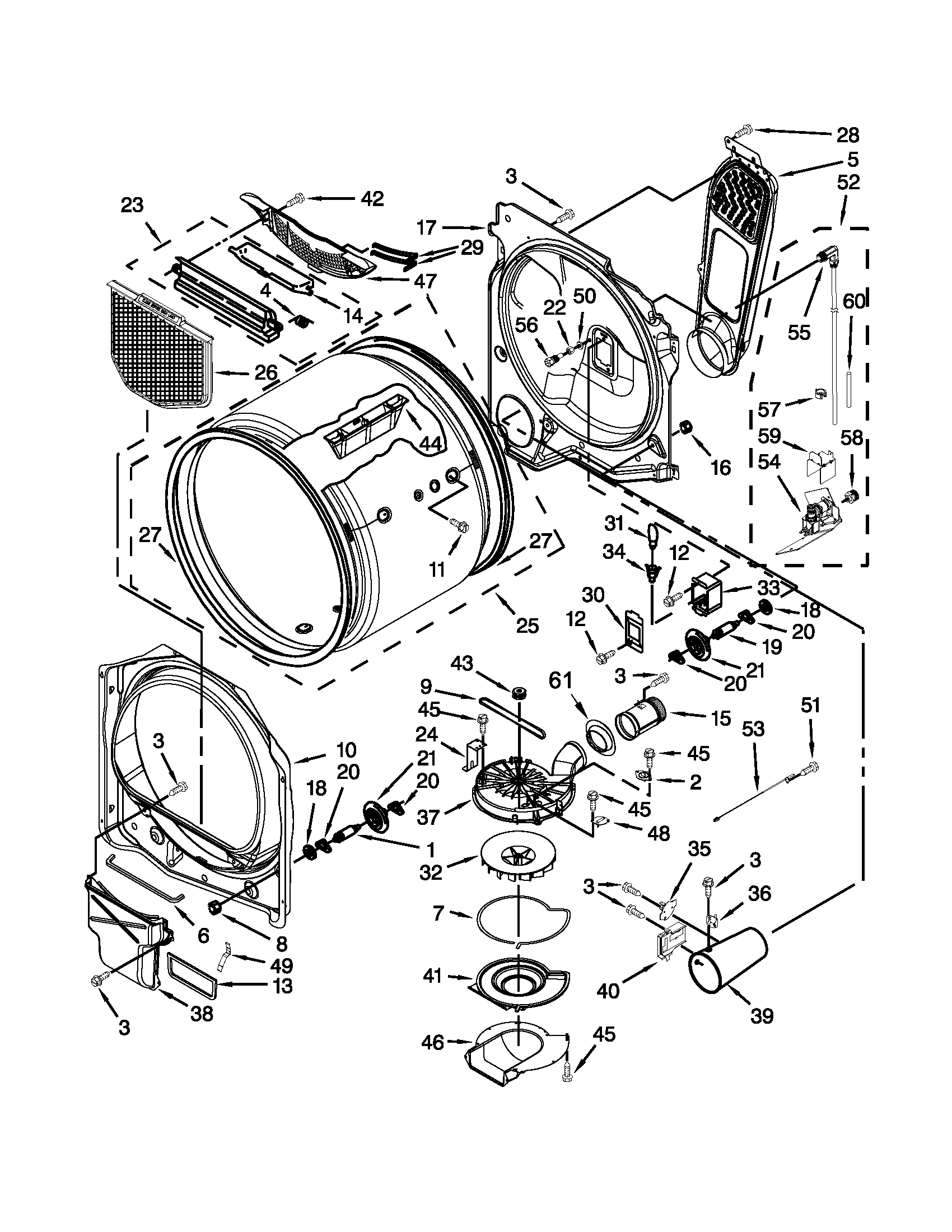 Maytag MGDB850YG3 bulkhead parts diagram