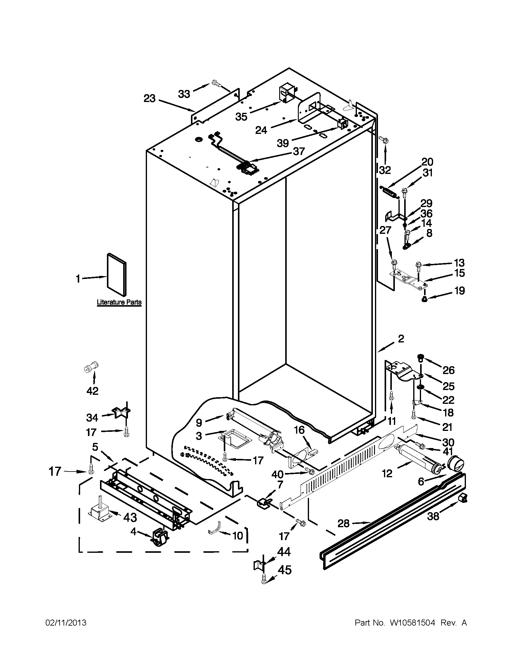 Jenn-Air JS42SEDUDW14 cabinet parts diagram