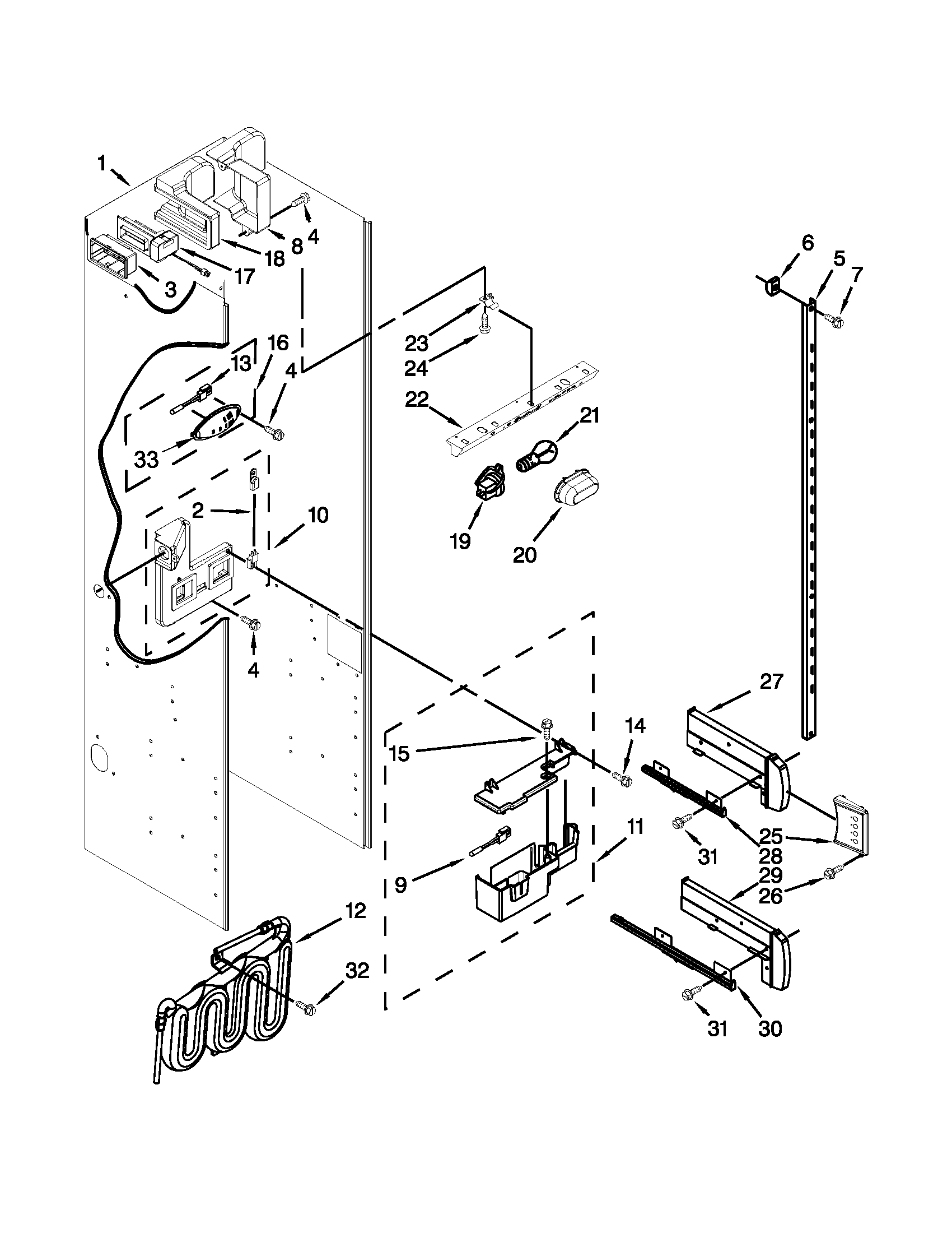 Jenn-Air JS42SEDUDW14 refrigerator liner parts diagram