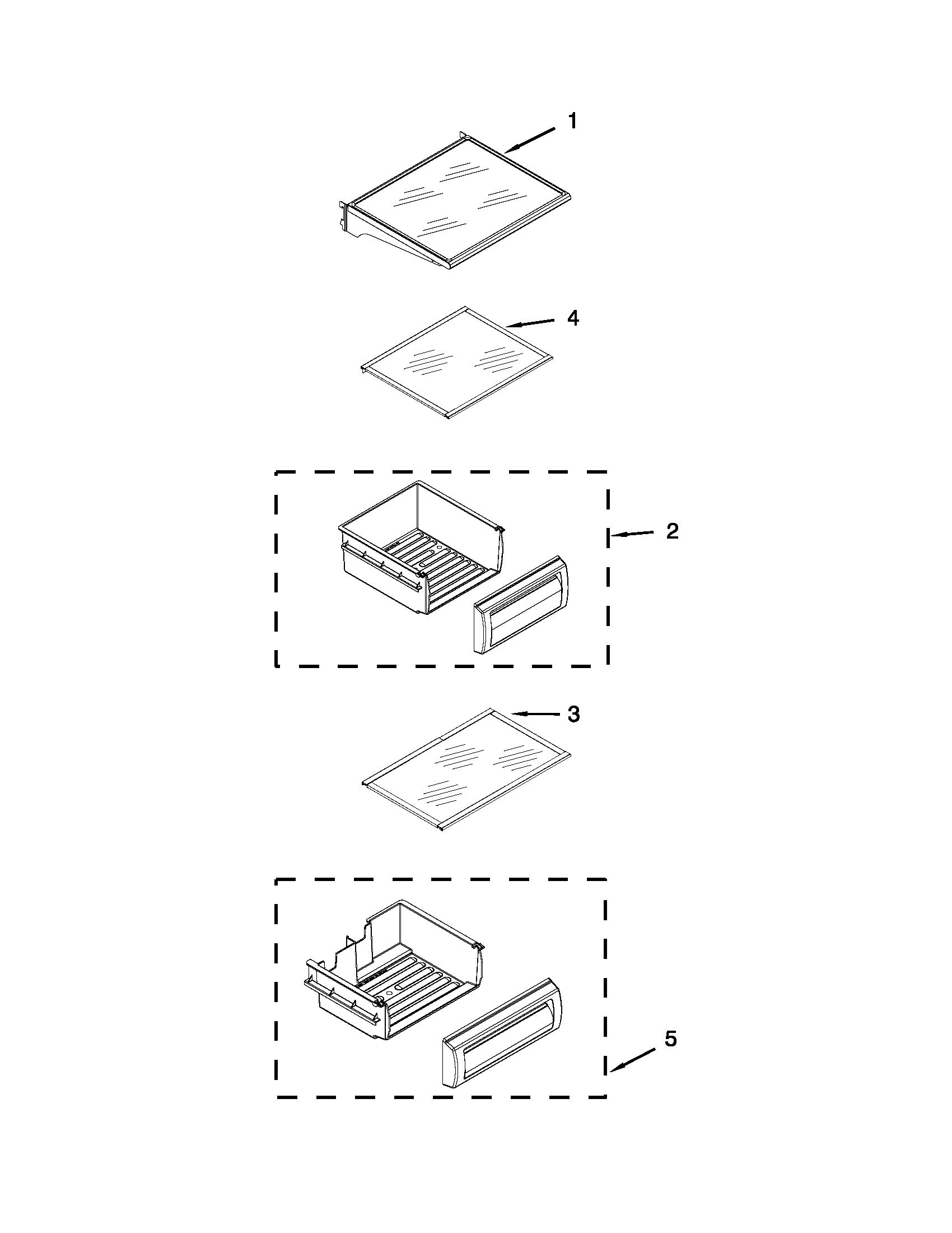 Jenn-Air JS42SEDUDW14 refrigerator shelf parts diagram
