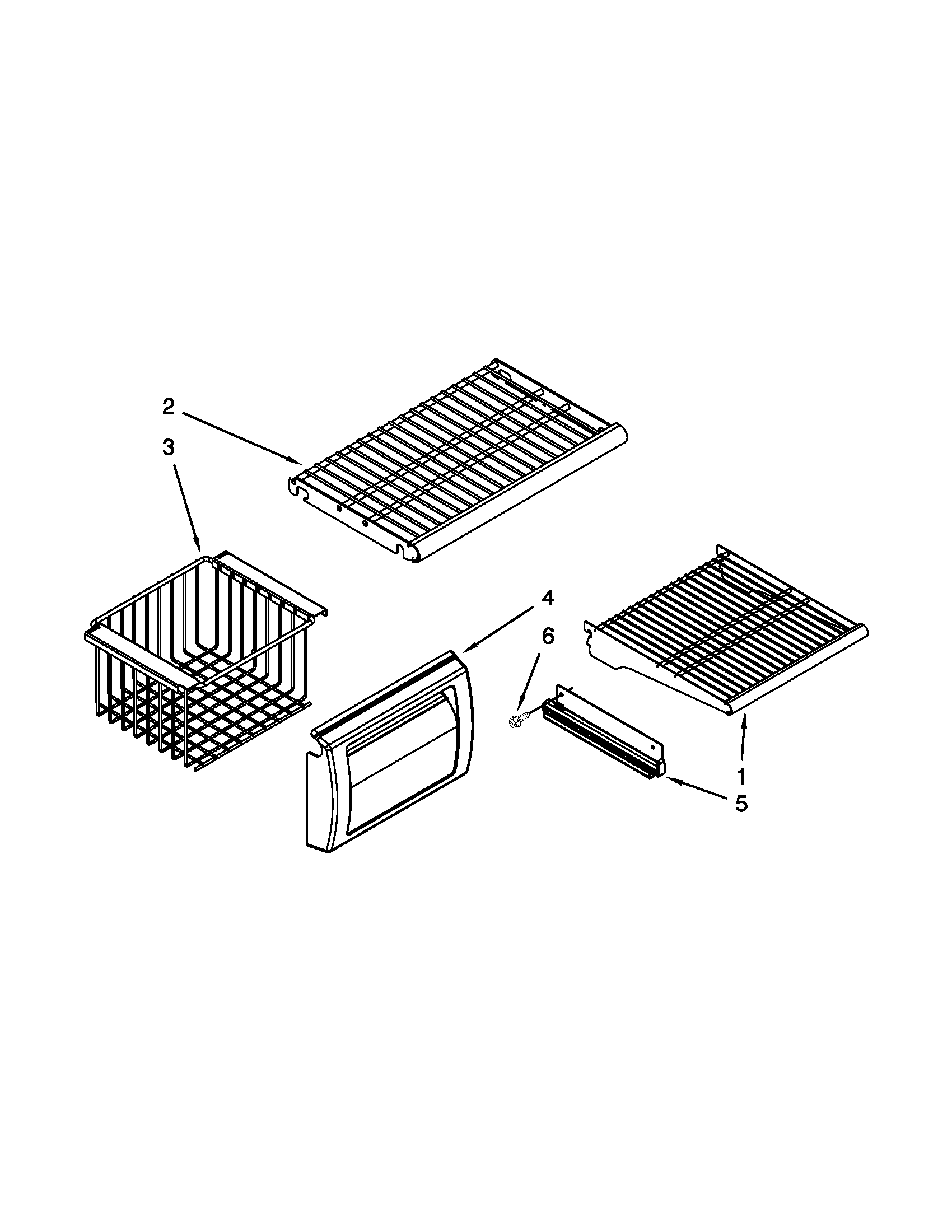 Jenn-Air JS42SEDUDW14 freezer shelf parts diagram