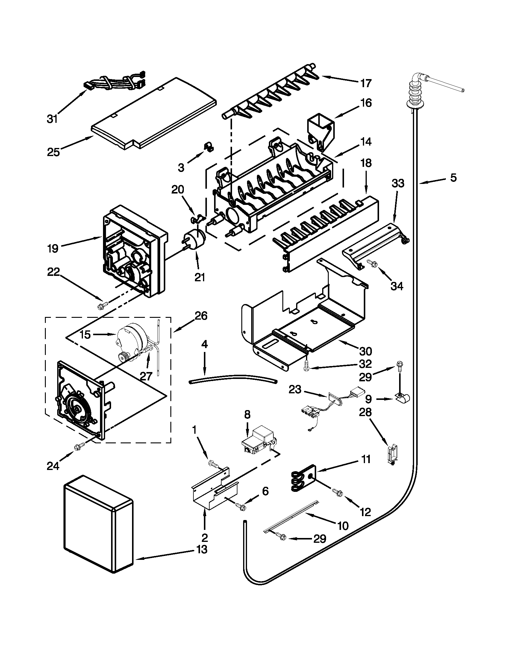 Jenn-Air JS42SEDUDW14 icemaker diagram