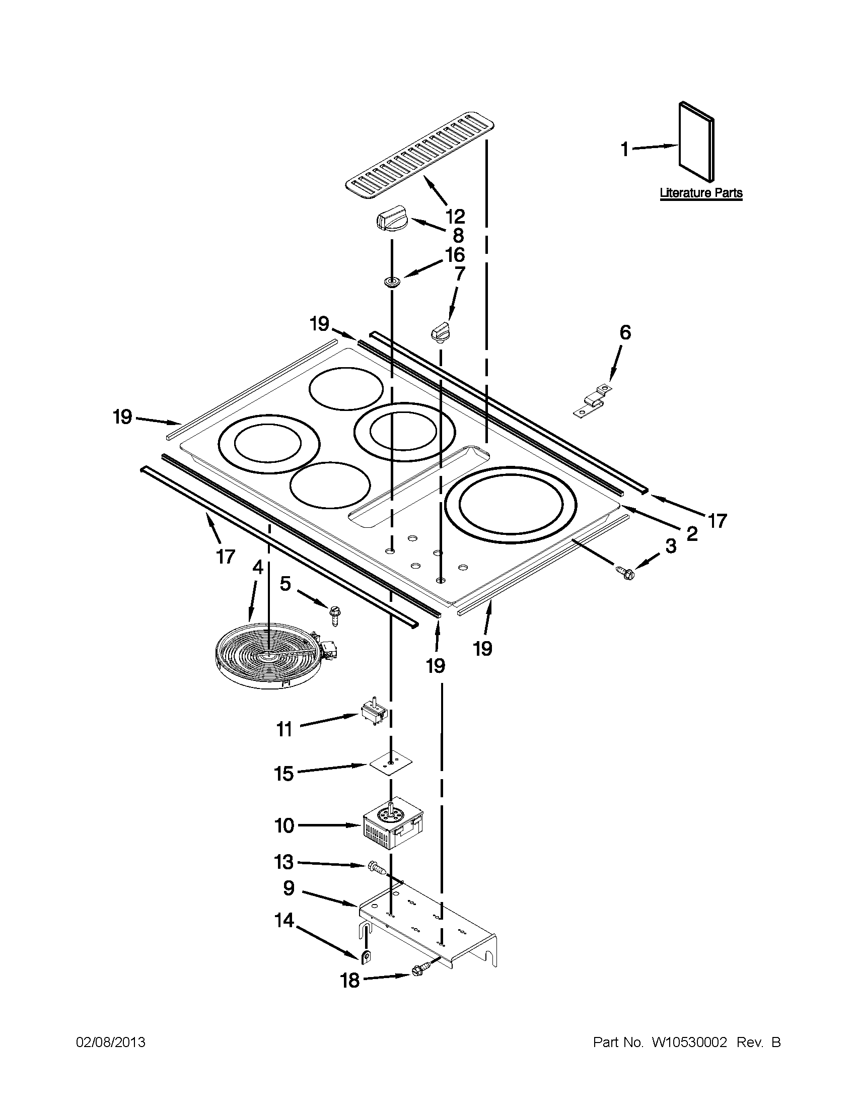 KitchenAid KECD867XSS02 cooktop parts diagram