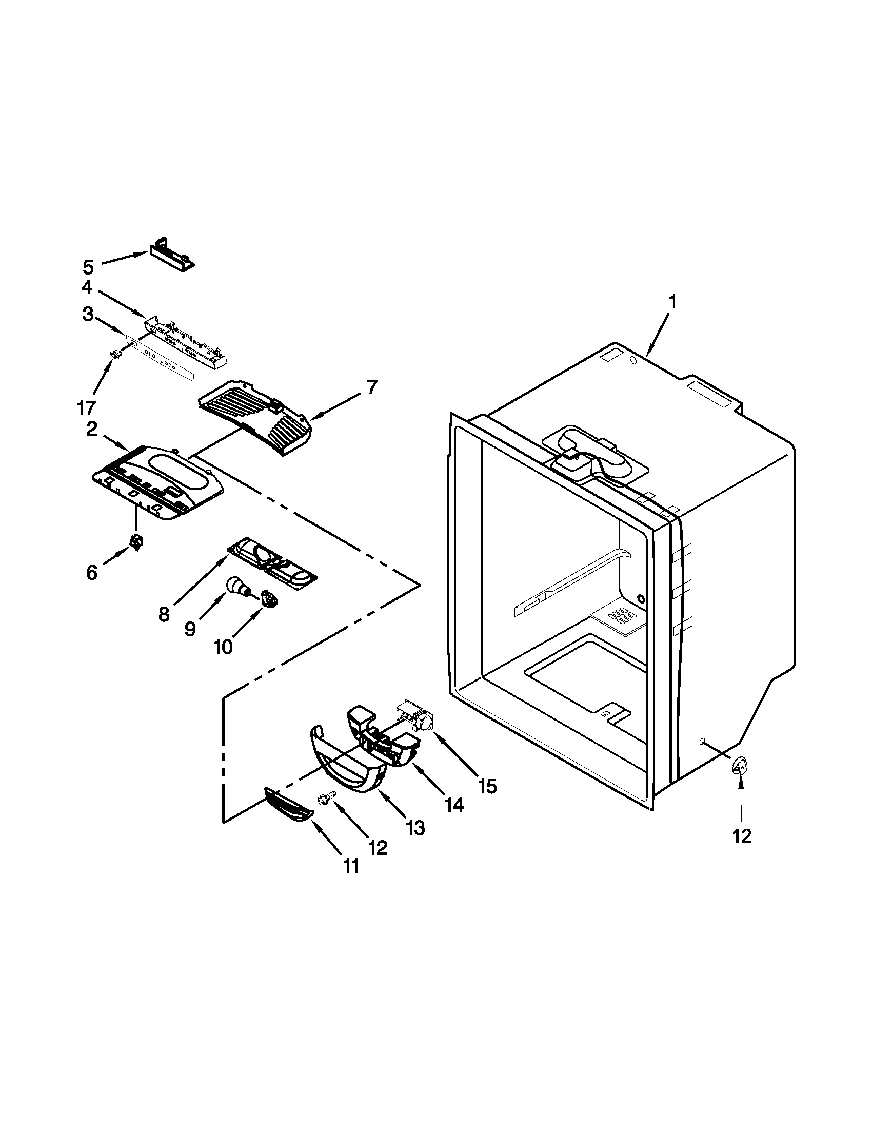 Ikea IX5HHEXWS10 refrigerator liner parts diagram