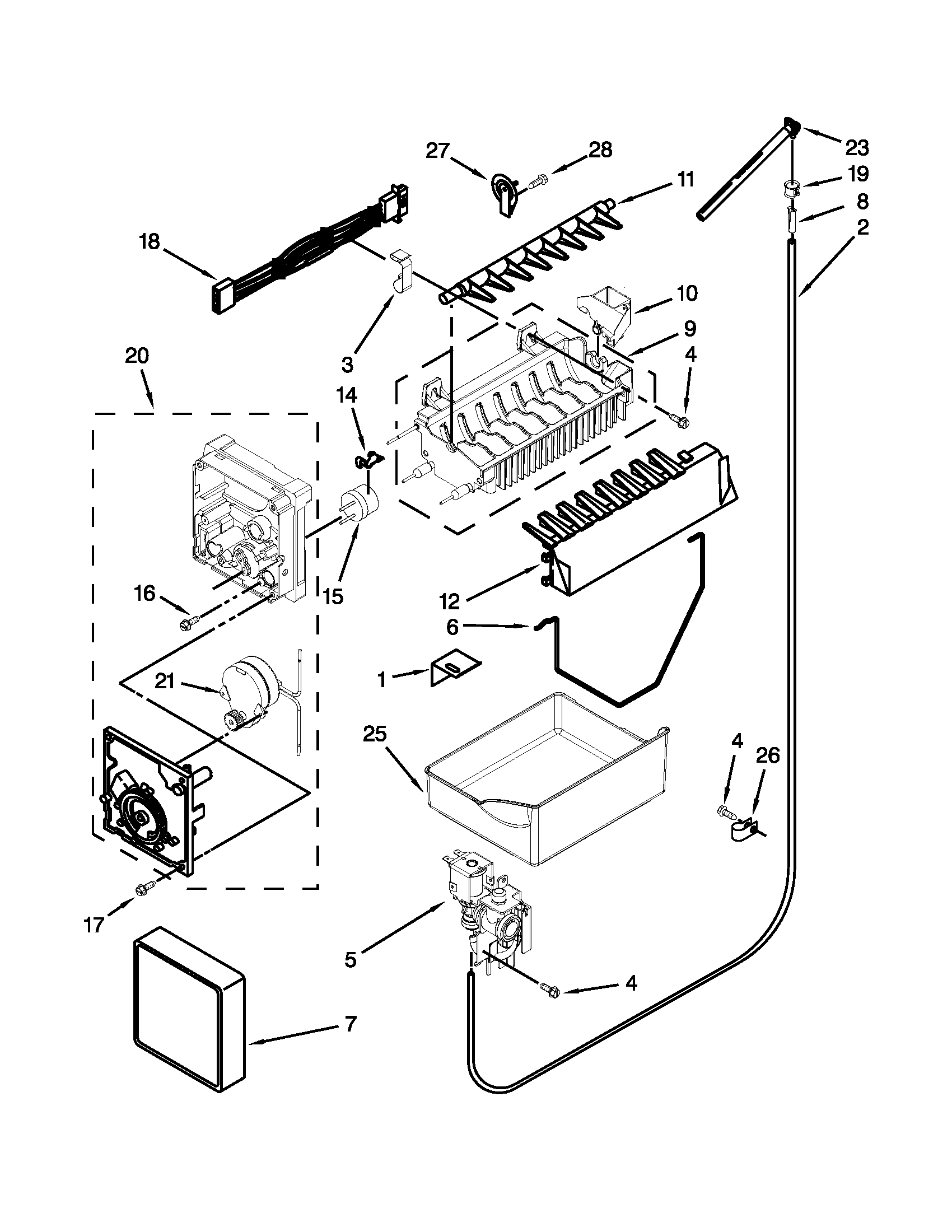 Ikea IX5HHEXWS10 icemaker parts diagram