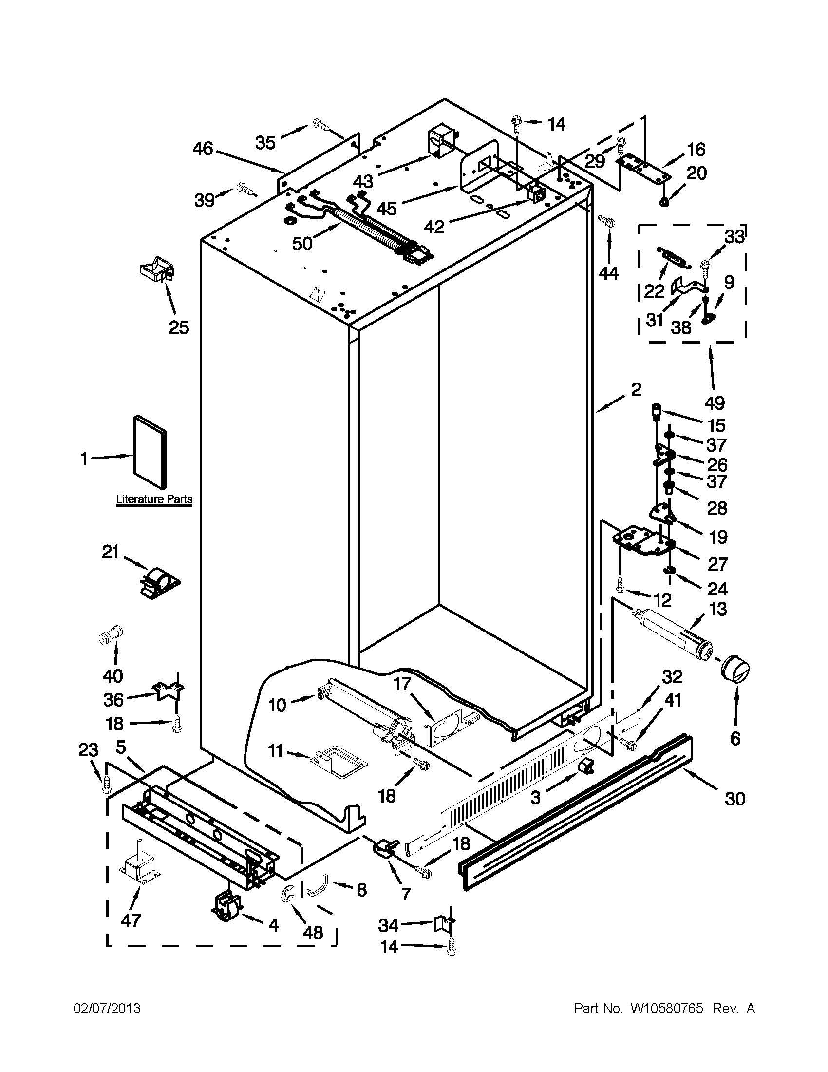 KitchenAid KSSC48QVS05 cabinet parts diagram