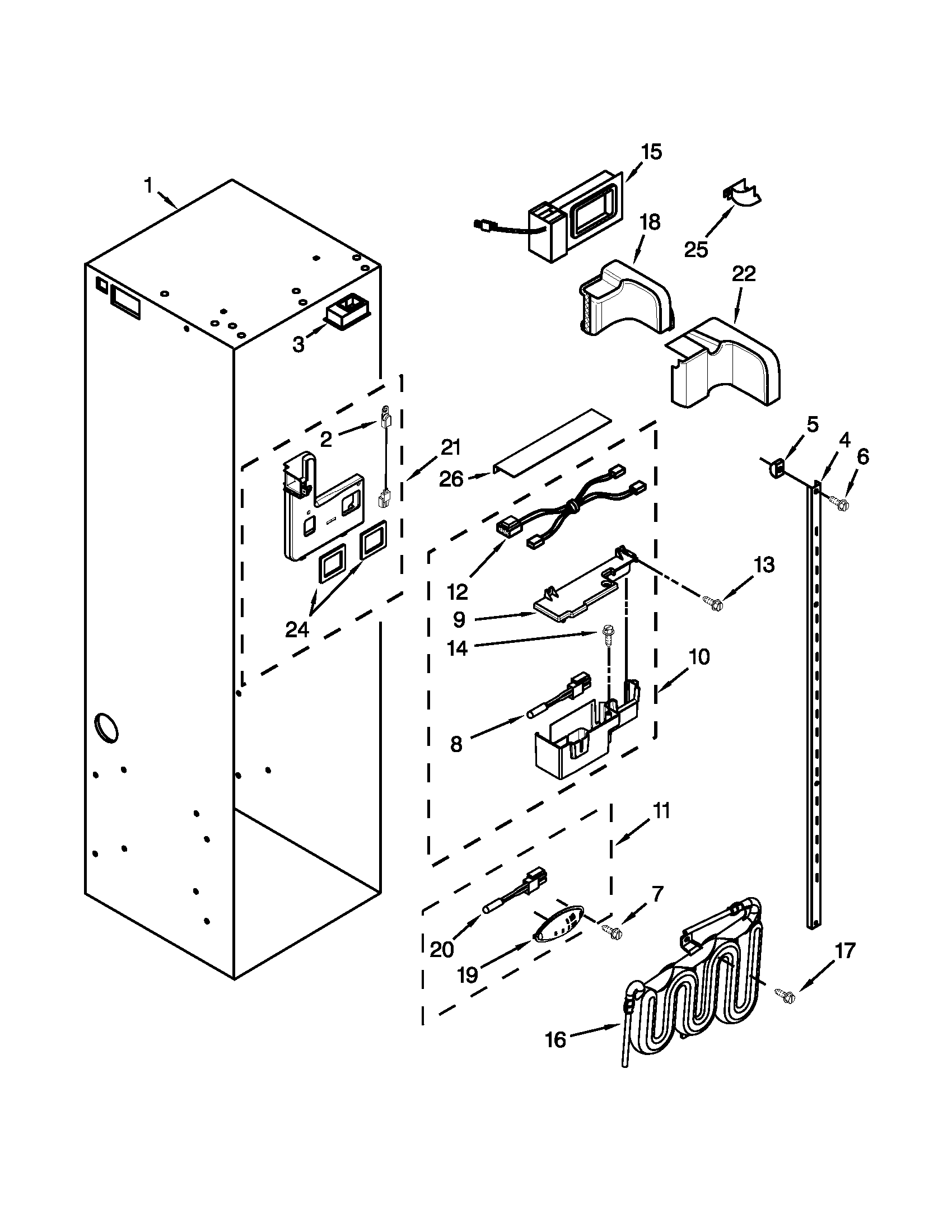 KitchenAid KSSC48QVS05 refrigerator liner parts diagram