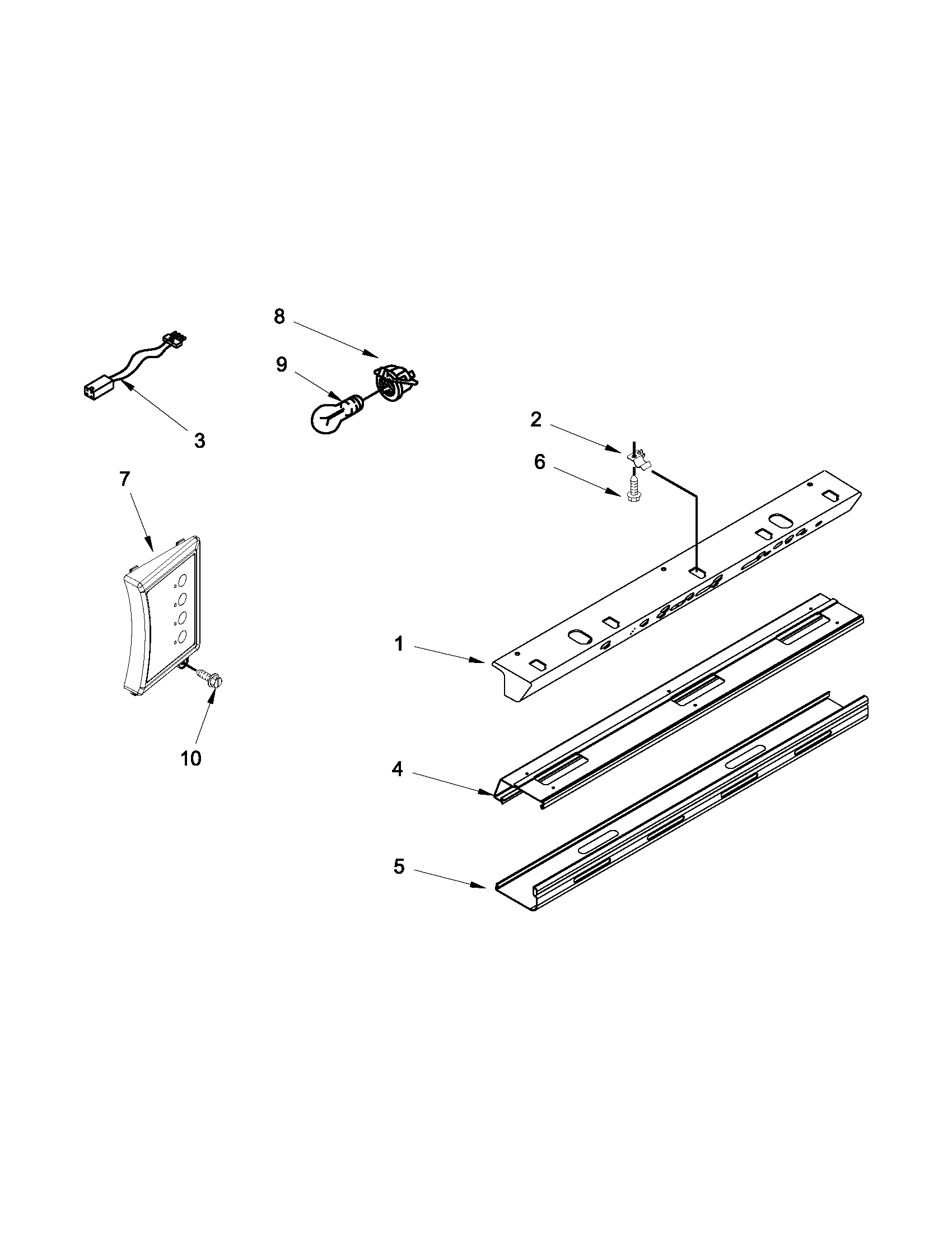 KitchenAid KSSC48QVS05 control panel parts diagram