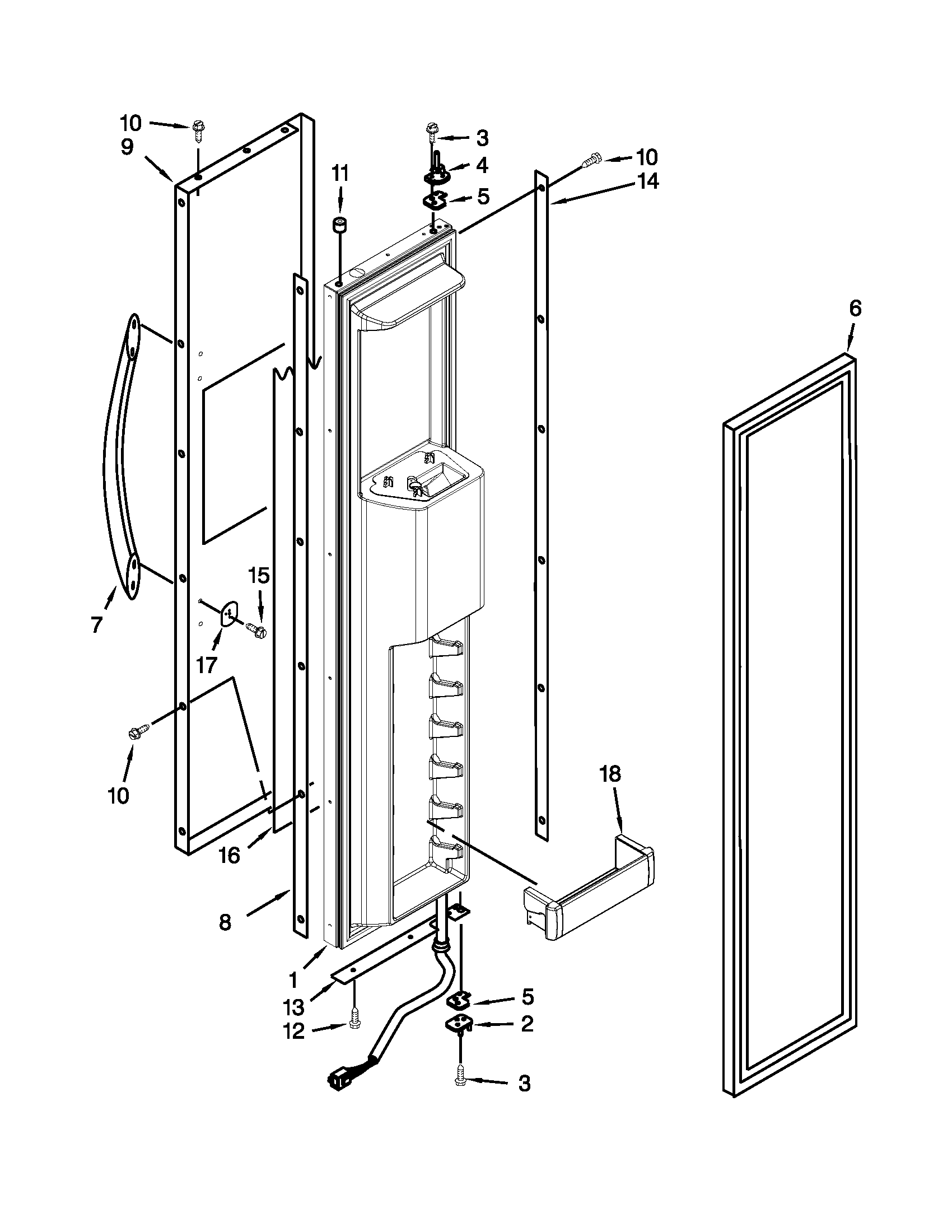 KitchenAid KSSC48QVS05 freezer door parts diagram