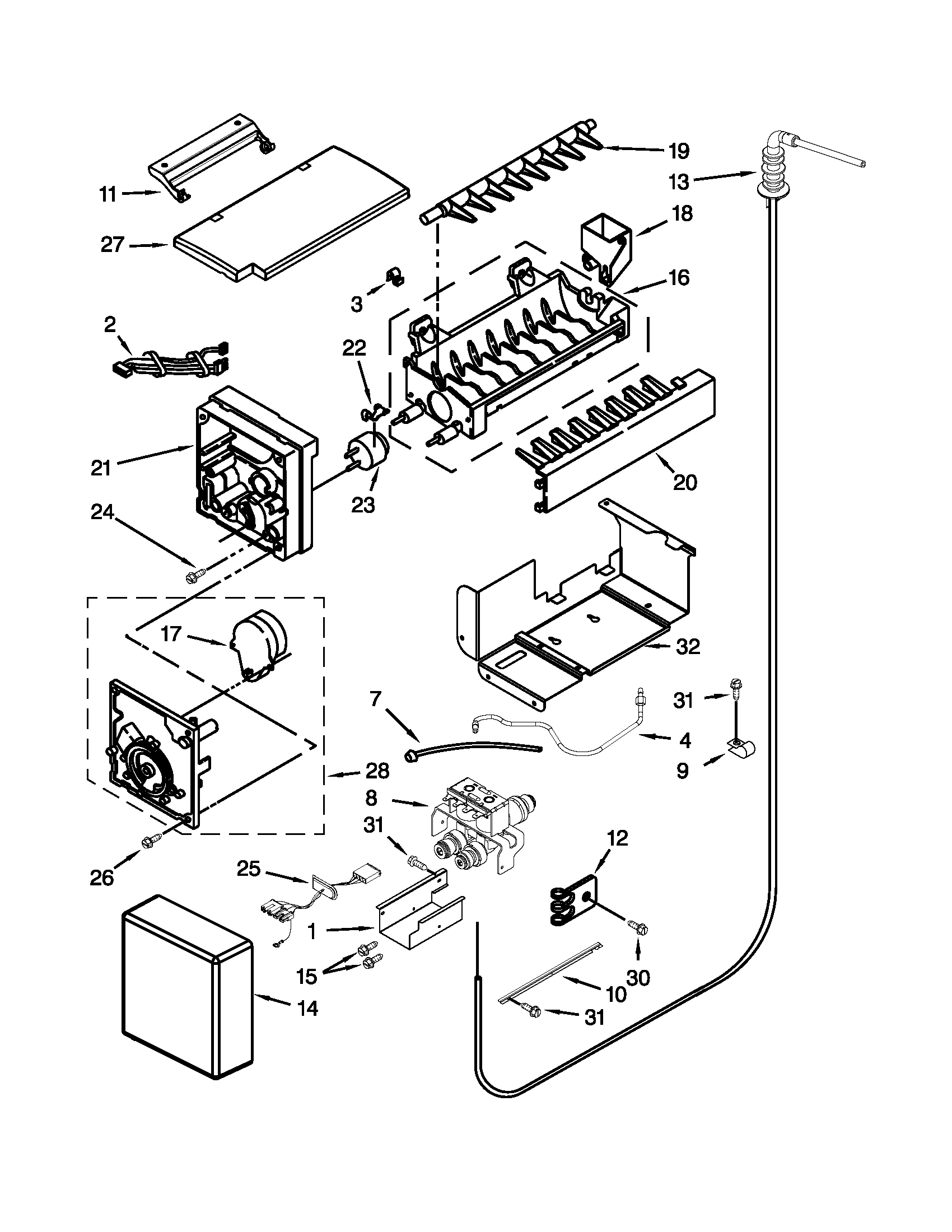 KitchenAid KSSC48QVS05 ice maker diagram