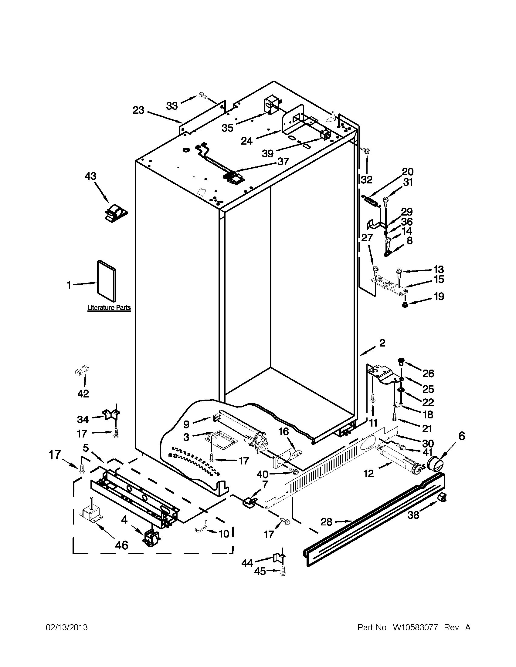 KitchenAid KSSC42QVS05 cabinet parts diagram