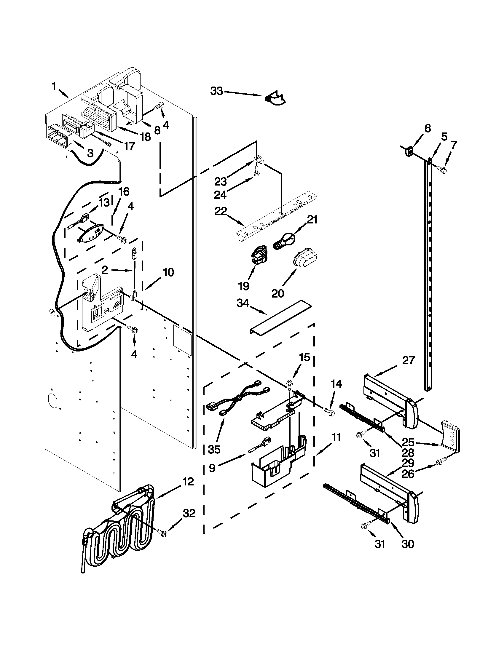KitchenAid KSSC42QVS05 refrigerator liner parts diagram