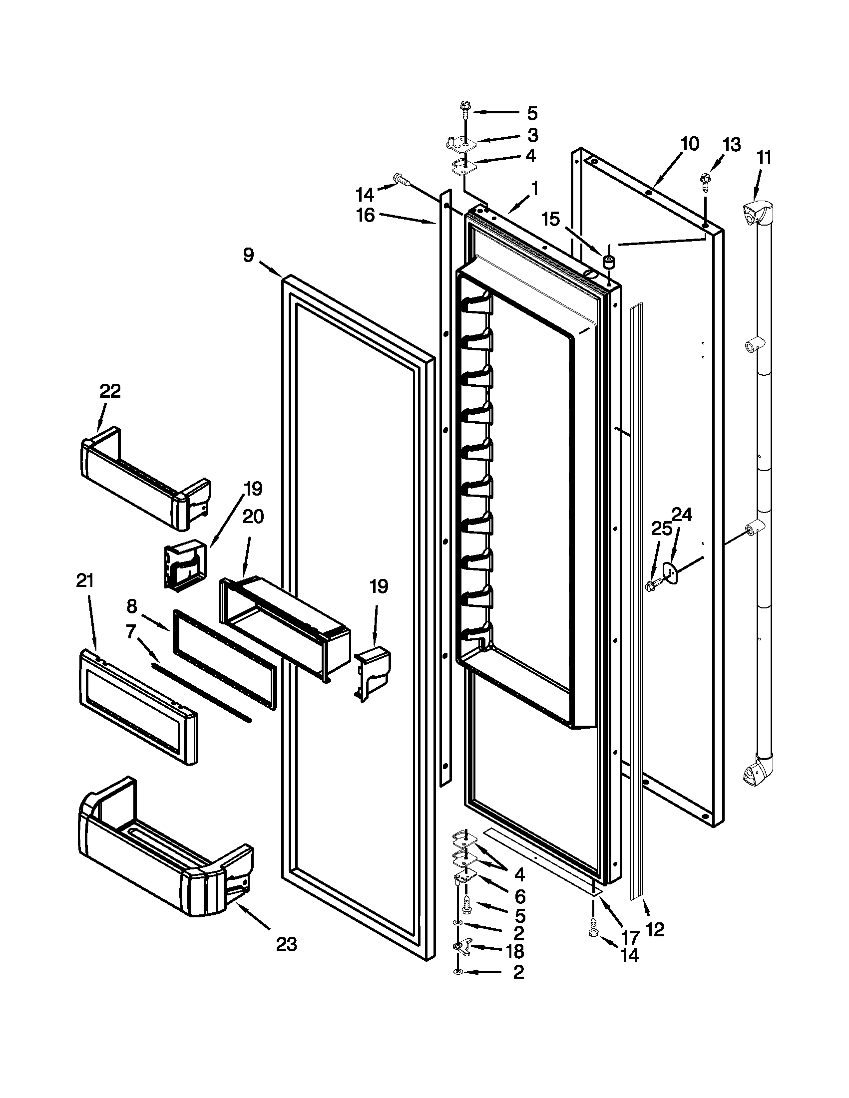 KitchenAid KSSC42QVS05 refrigerator door parts diagram