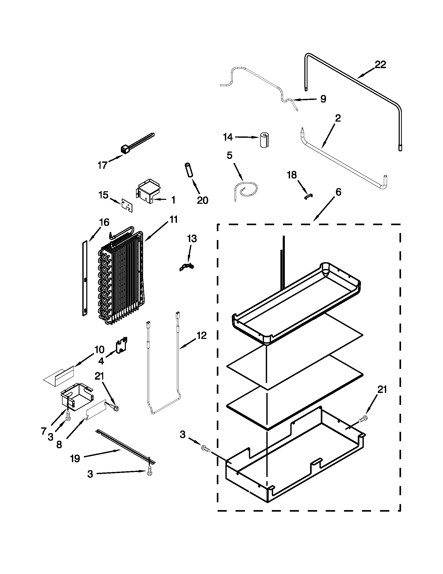 KitchenAid KSSC42QVS05 lower unit & tube parts diagram