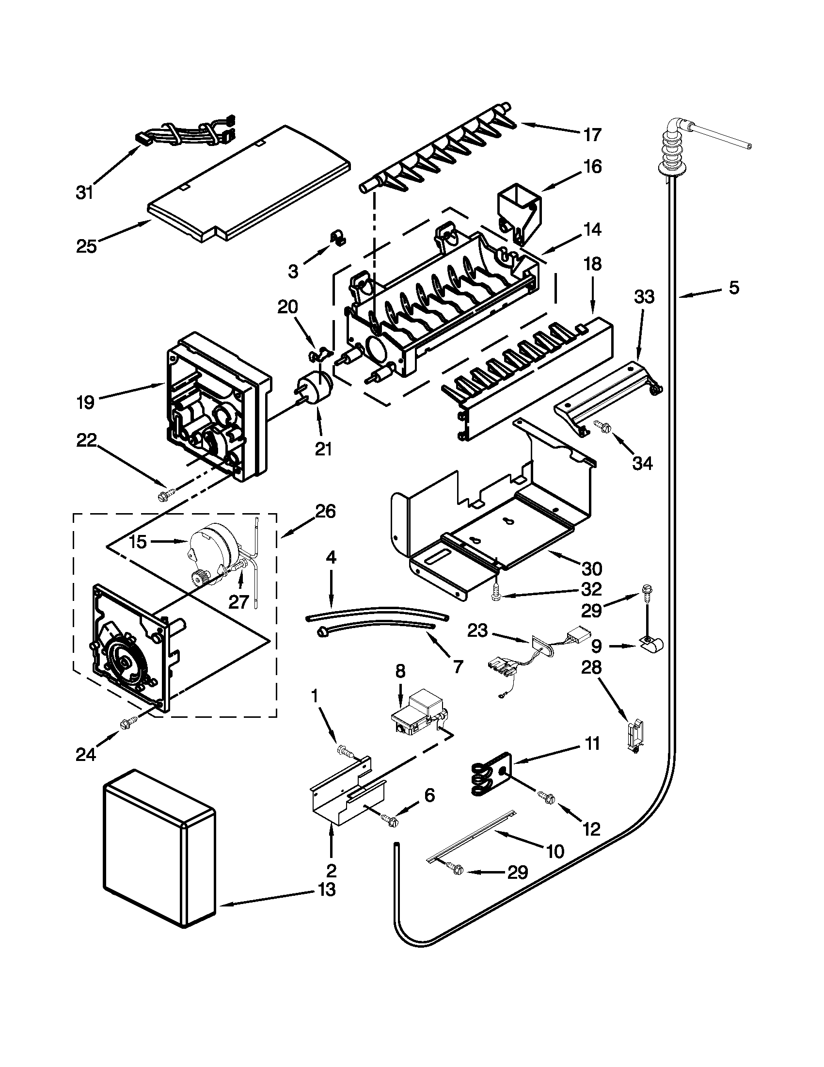 KitchenAid KSSC42QVS05 icemaker parts diagram
